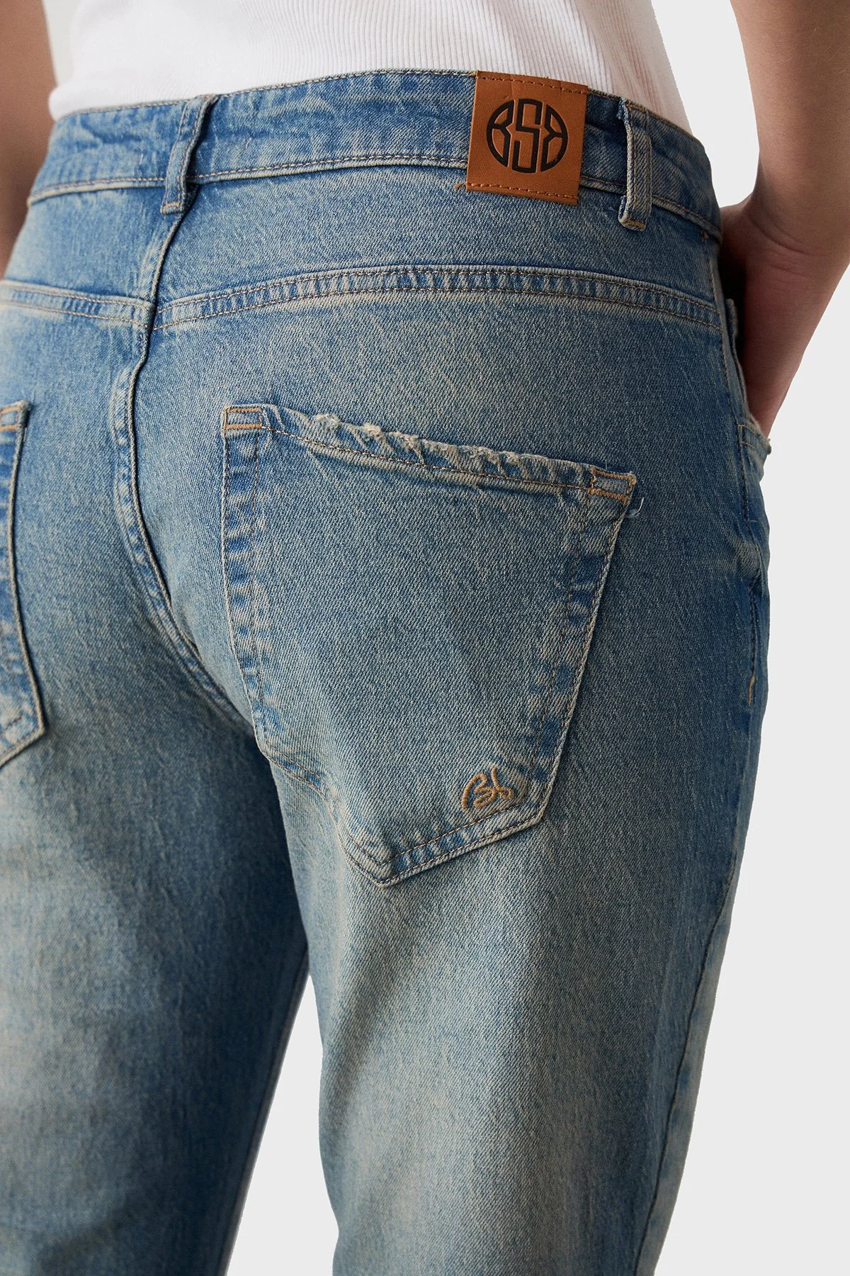 BSB Boyfriend Yüksek Bel Daralan Paça Kot Kadın Pantolon 053-212980.097 MAVİ - 5