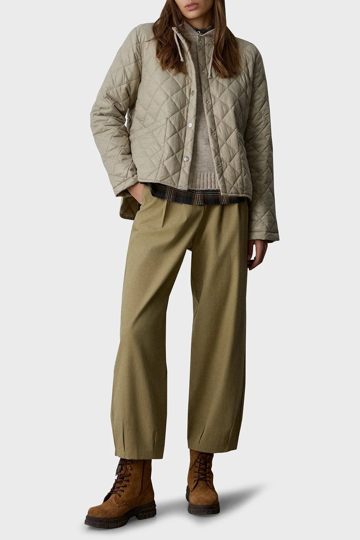 BSB Kapitoneli Çıkarılabilir Kapüşonlu Regular Fit Çıtçıt Düğmeli Bayan Ceket 053-217002.131 BEJ - 3