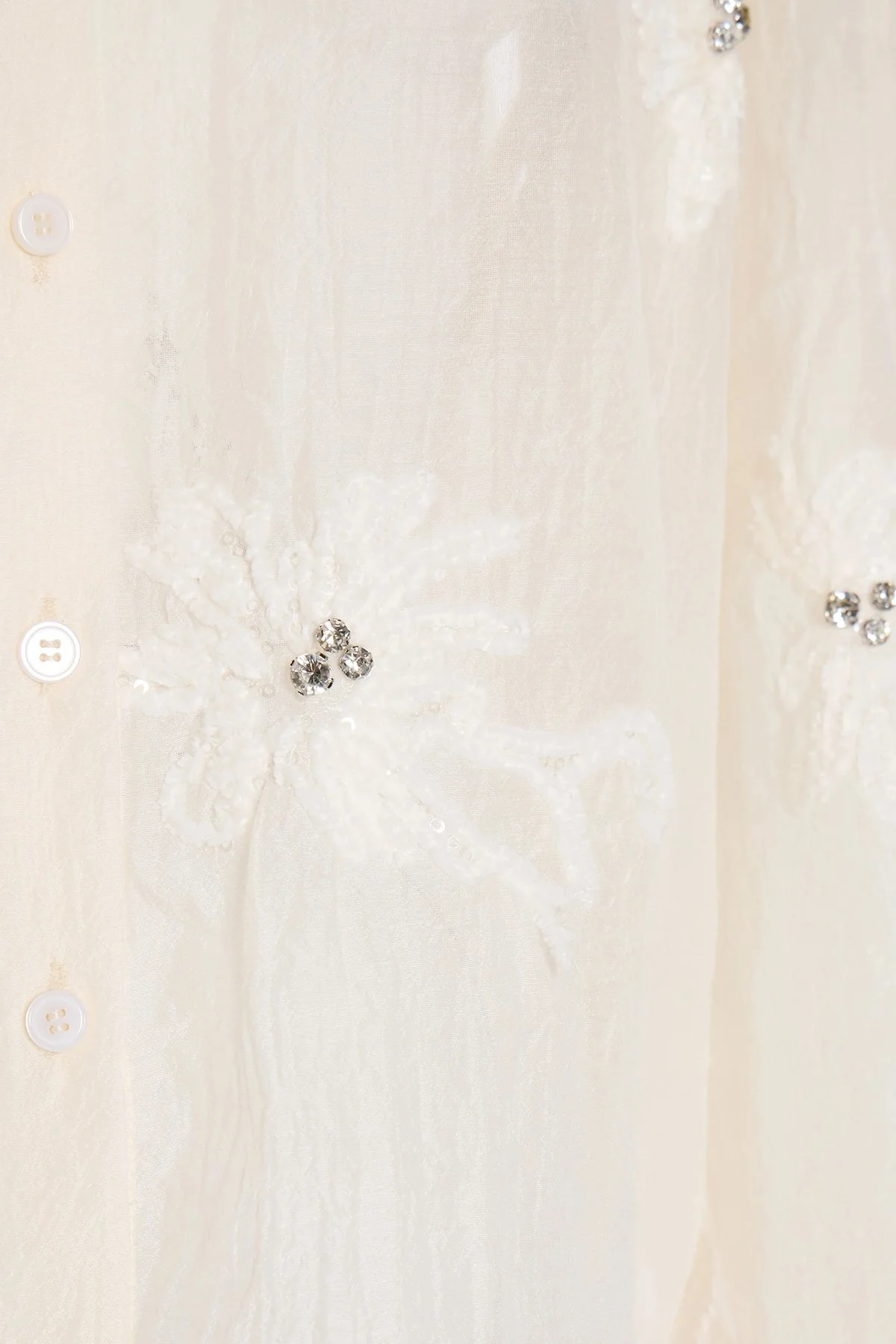 BSB Nakışlı Taş Detaylı Regular Fit Klasik Yaka Bayan Gömlek 053-116021.103 BEJ - 4