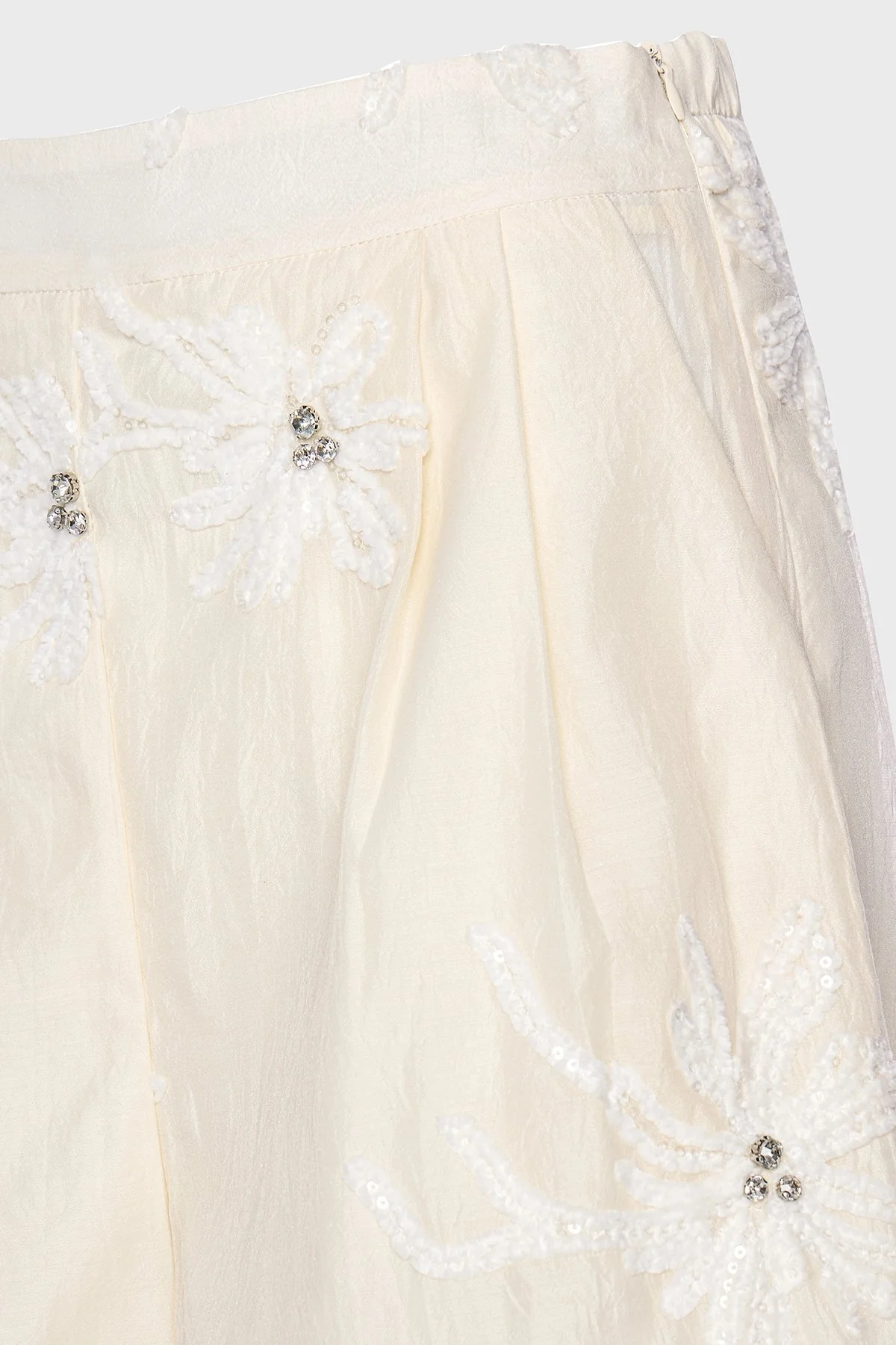 BSB Nakışlı Taş Detaylı Regular Fit Normal Bel Mini Bayan Short 053-141003.103 BEJ - 6