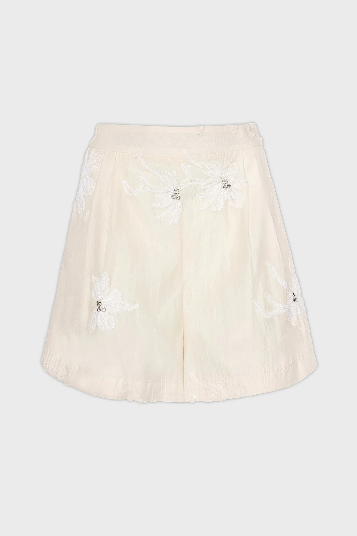 BSB Nakışlı Taş Detaylı Regular Fit Normal Bel Mini Kadın Short 053-141003.103 BEJ - 5