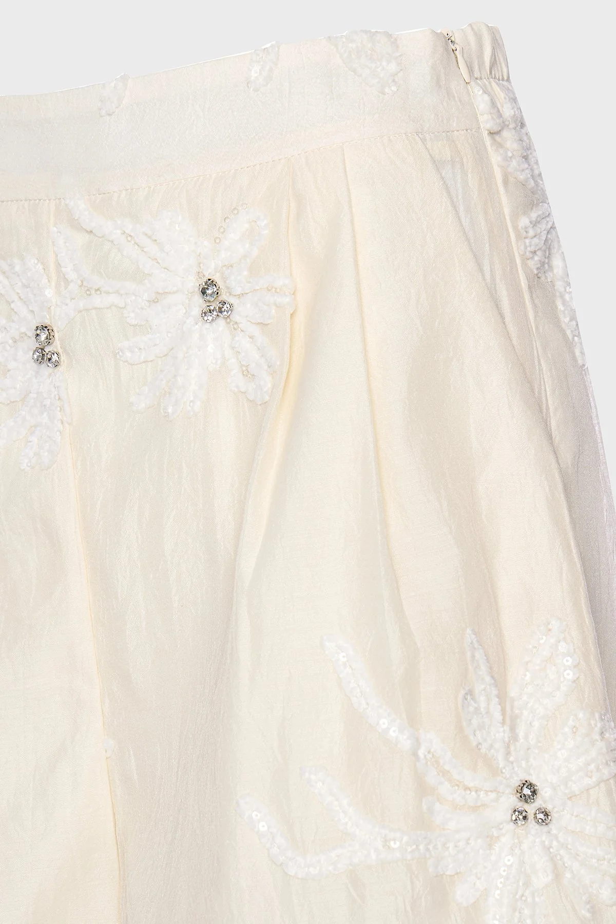 BSB Nakışlı Taş Detaylı Regular Fit Normal Bel Mini Kadın Short 053-141003.103 BEJ - 6