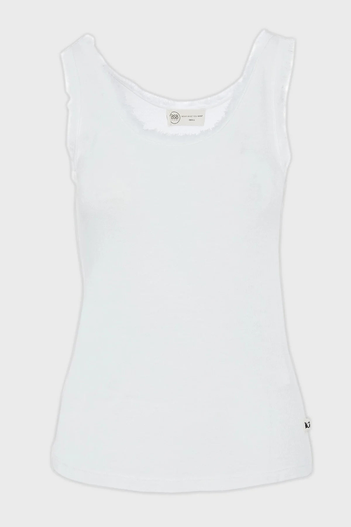 BSB Pamuk Karışımlı Regular Fit Yuvarlak Yaka Basic Bayan Top 053-210131.002 BEYAZ - 6