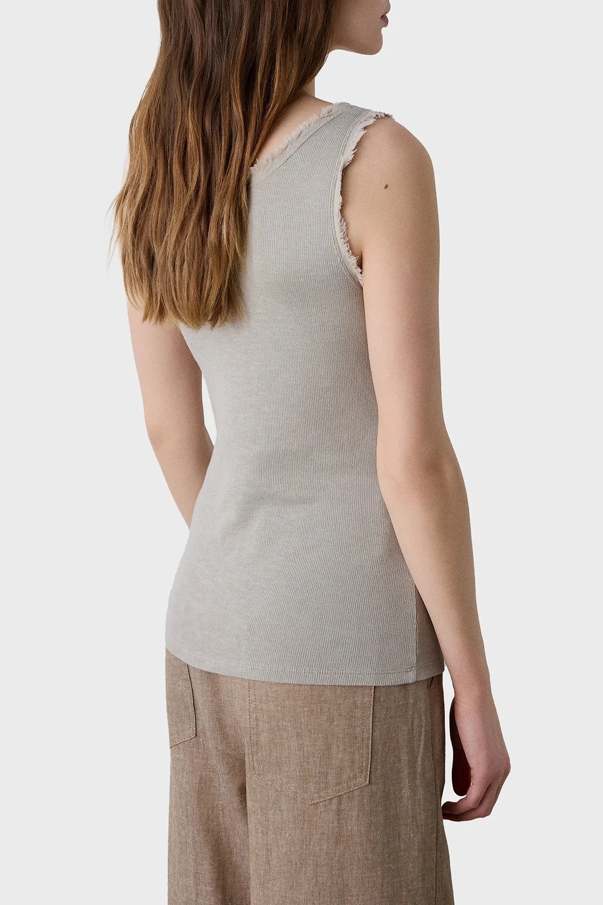 BSB Pamuk Karışımlı Regular Fit Yuvarlak Yaka Basic Bayan Top 053-210131.131 BEJ - 3