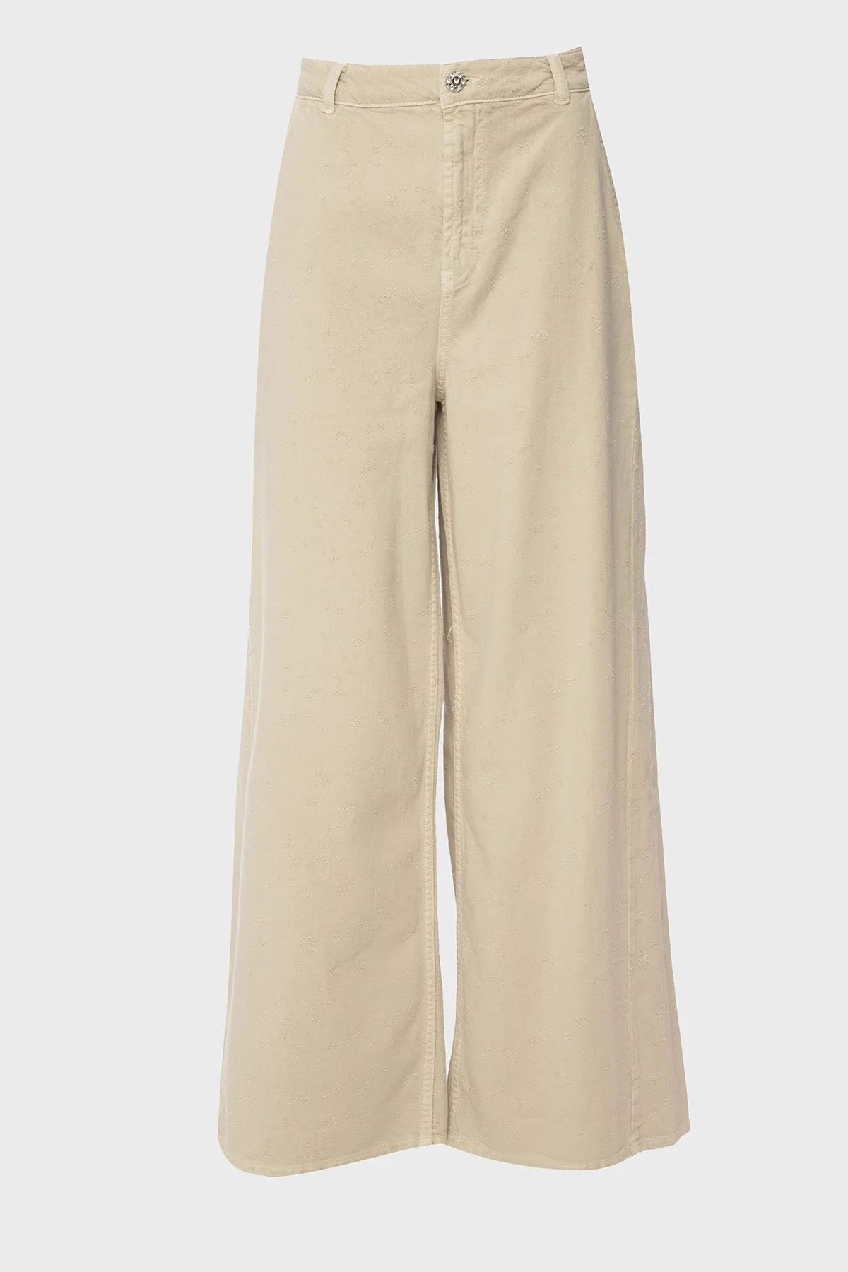 BSB Pamuklu Wide Leg Yüksek Bel Geniş Paça Palazzo Bayan Pantolon 053-212800.103 BEJ - 6