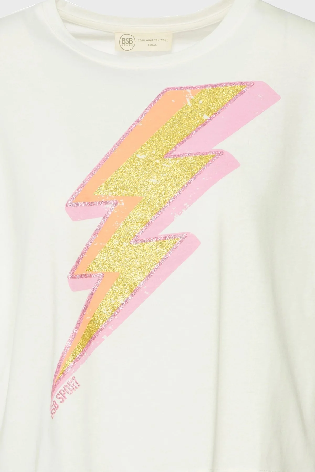 BSB Simli % 100 Pamuk Regular Fit Bisiklet Yaka Crop Bayan T Shirt 053-210114.004 BEYAZ - 3