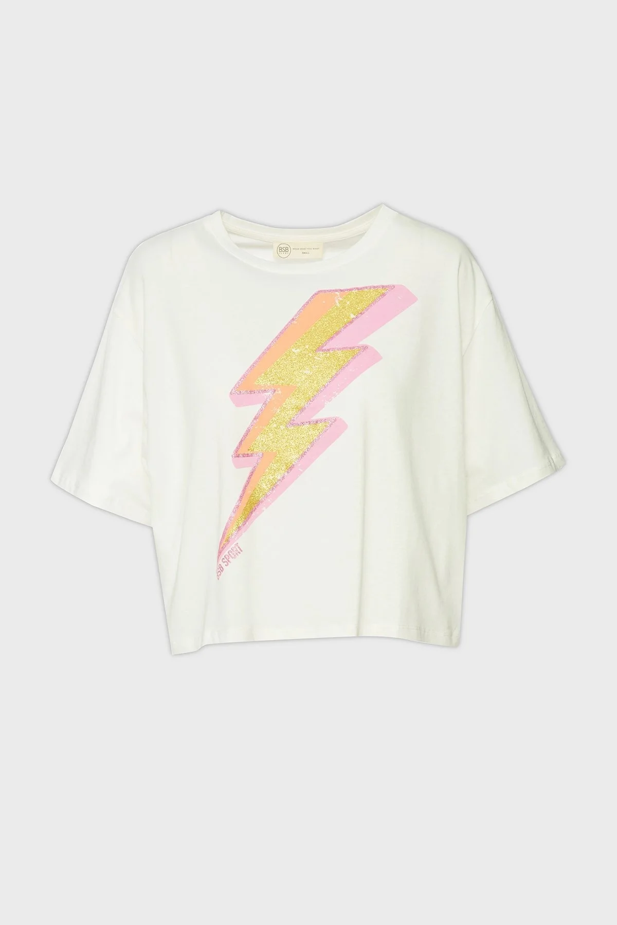 BSB Simli % 100 Pamuk Regular Fit Bisiklet Yaka Crop Bayan T Shirt 053-210114.004 BEYAZ - 4