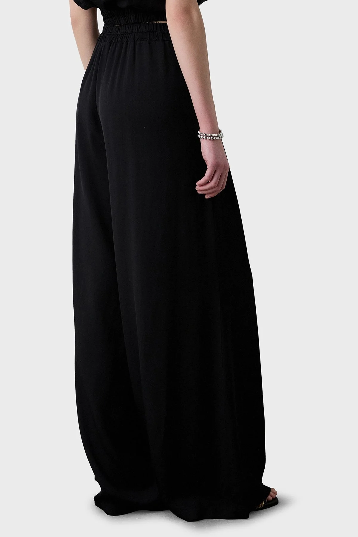 BSB Wide Leg Yüksek Bel Geniş Paça Pileli Bayan Pantolon 053-212020.080 SİYAH - 2