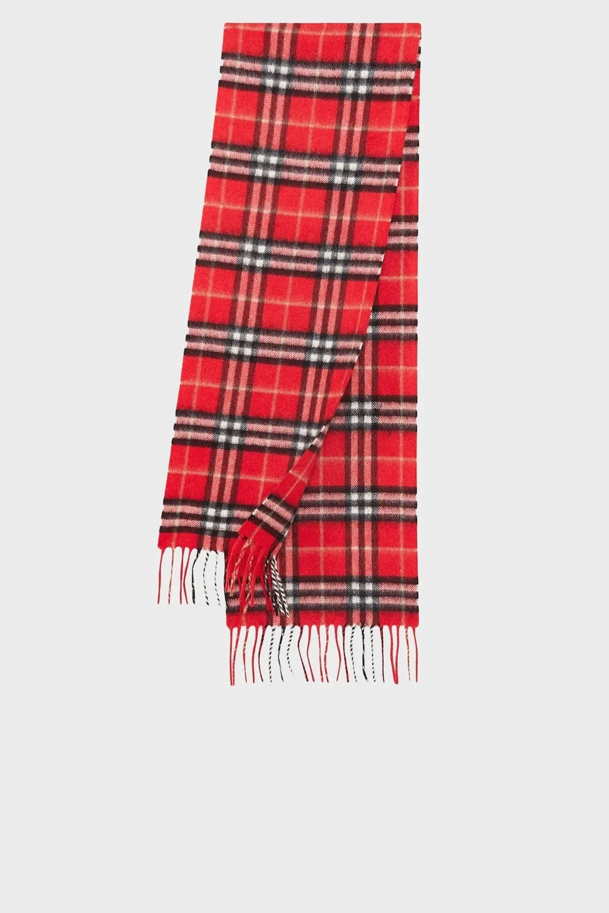 Burberry Ekoseli Kaşmiş Çocuk Atkı 8015163 BRIGHT RED KIRMIZI - 3