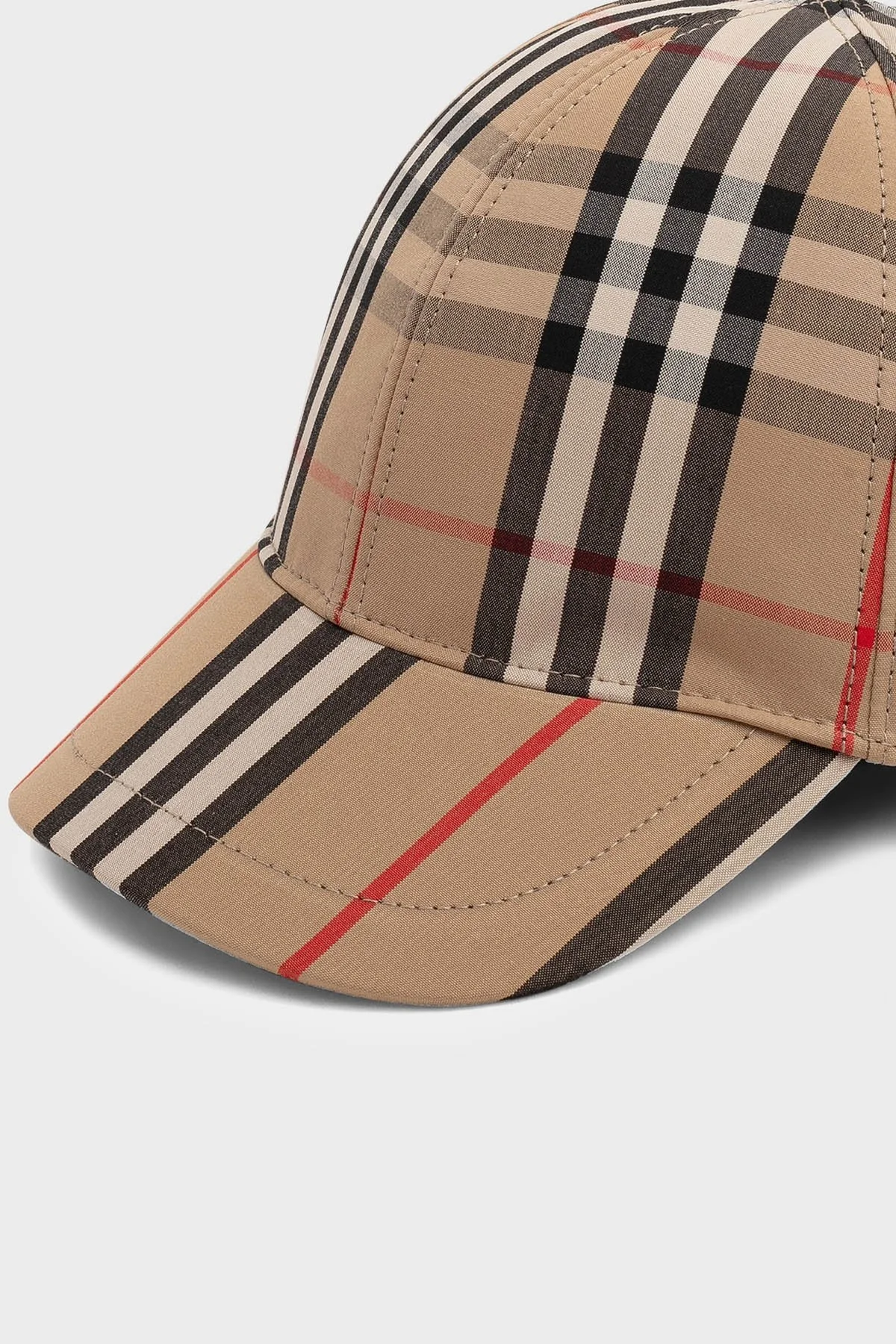 Burberry Ekoseli Pamuklu Çocuk Şapka 8015737 ARCHIVE BEIGE BEJ - 6