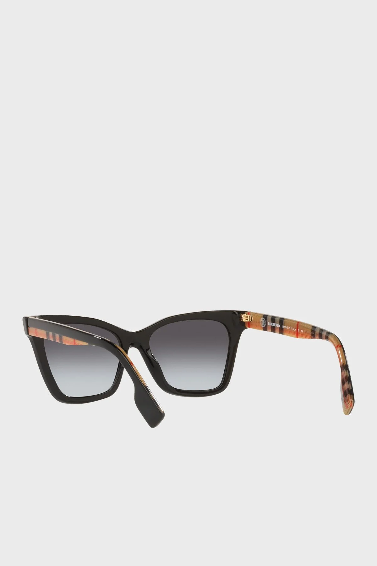 Burberry Logolu Cat Eye Güneş Bayan Gözlük 0BE4346 39428G 53 Siyah - 2