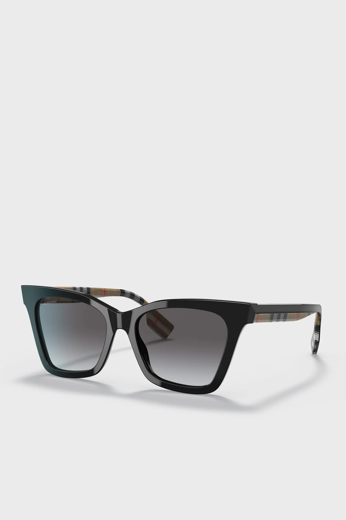 Burberry Logolu Cat Eye Güneş Bayan Gözlük 0BE4346 39428G 53 Siyah - 3