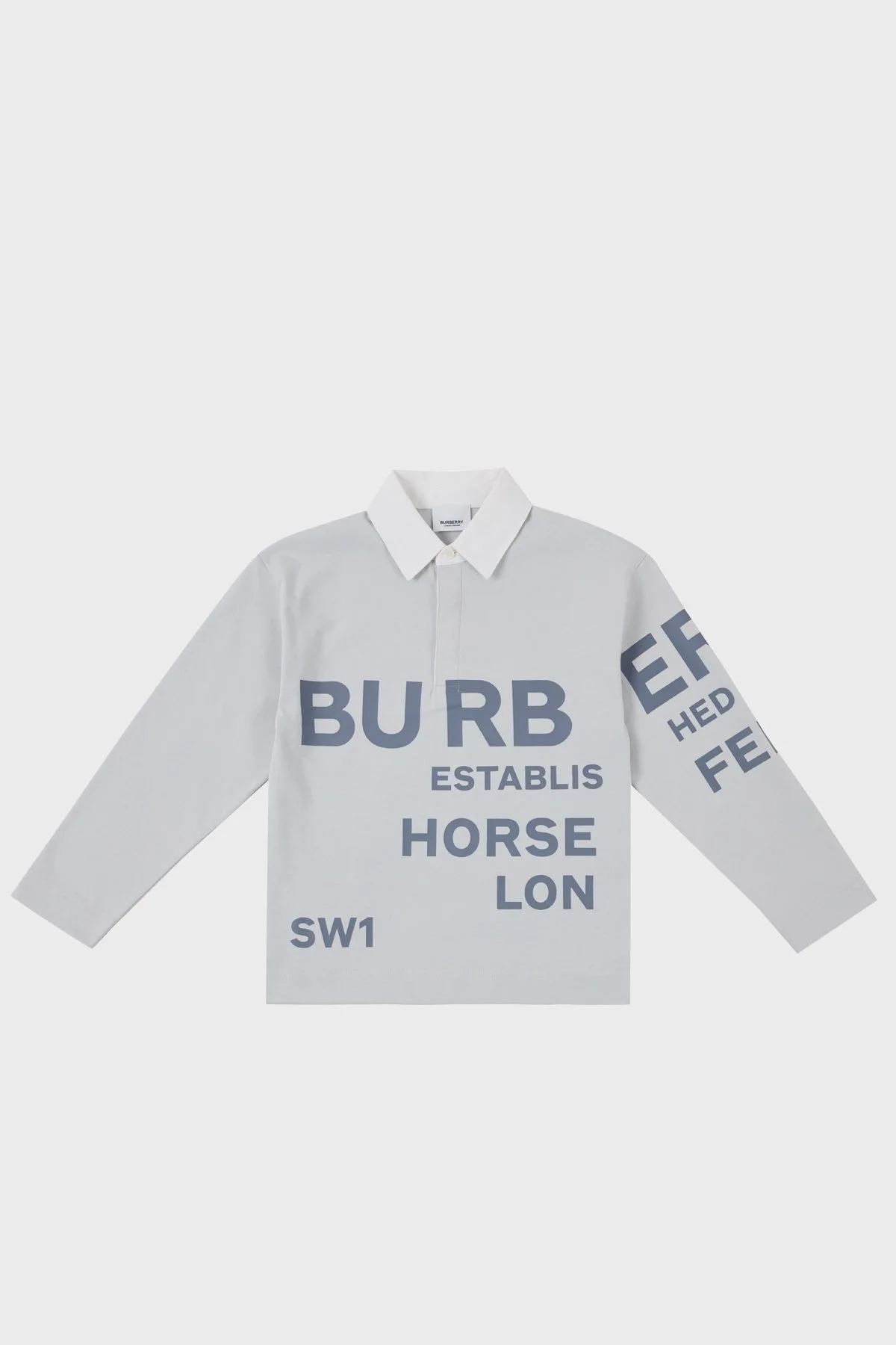 Burberry Pamuklu Çocuk Polo Yaka Sweat 8047547 STERLING GREY GRİ - 5