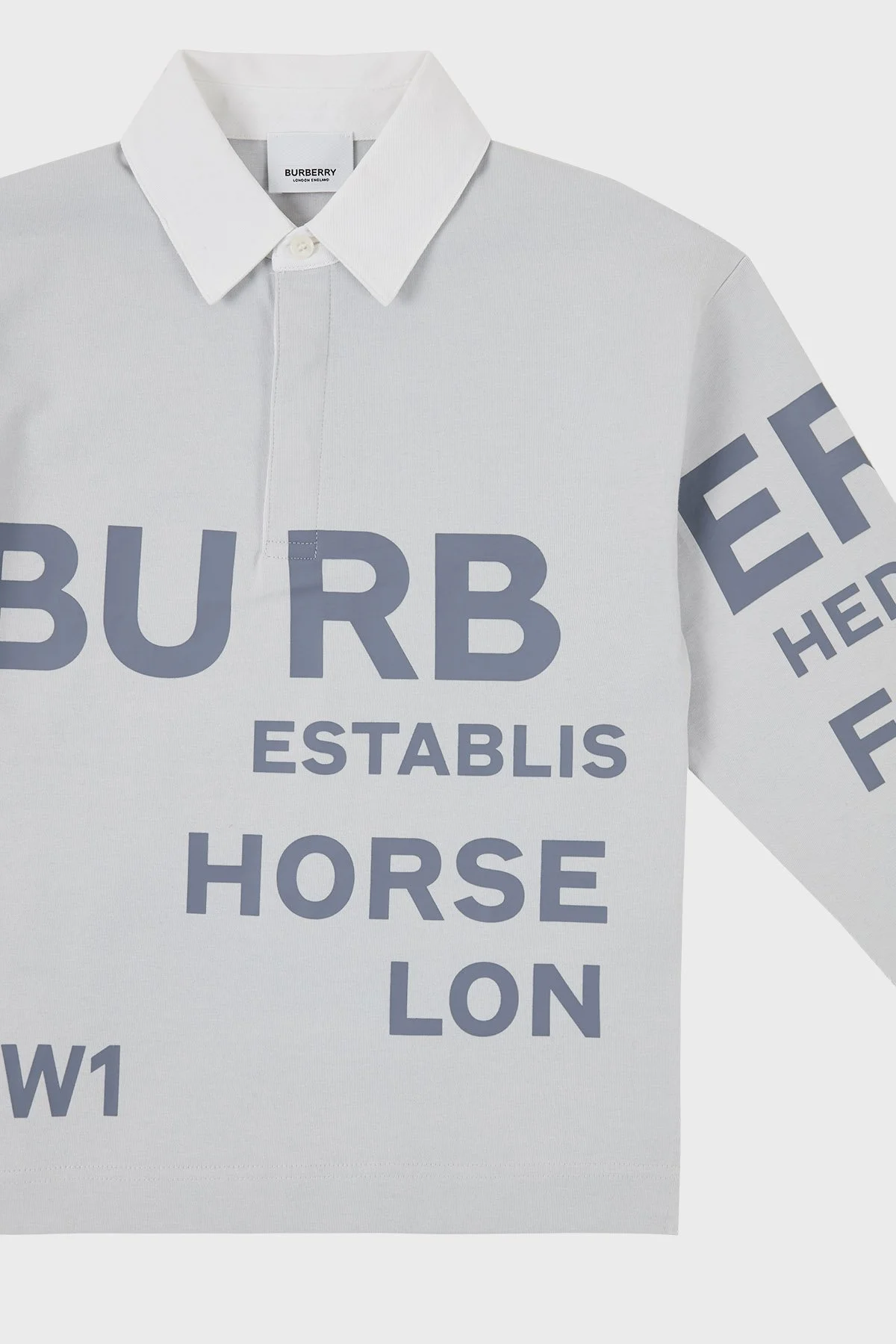 Burberry Pamuklu Çocuk Polo Yaka Sweat 8047547 STERLING GREY GRİ - 6