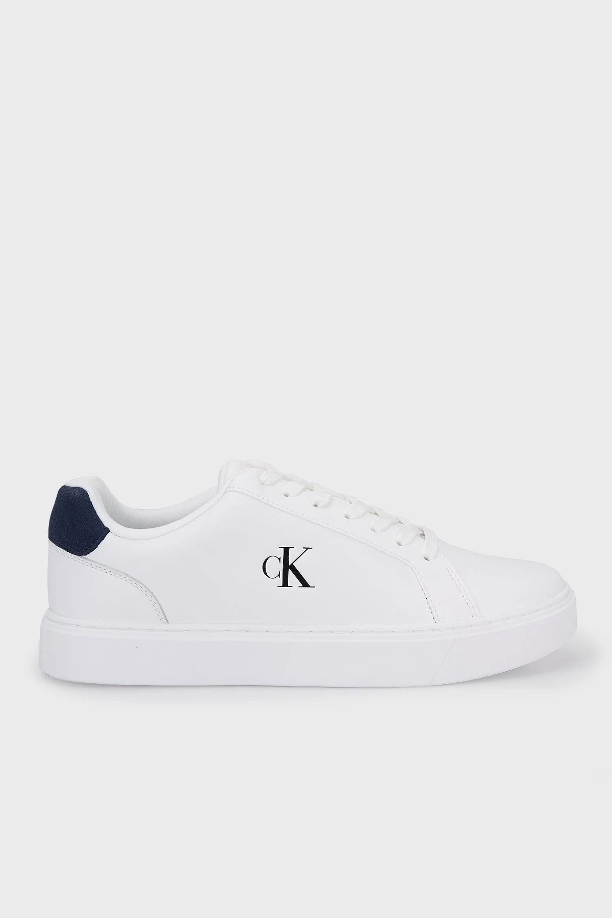 Calvin Klein % 100 Deri Logolu Sneaker YM0YM0143502Y Erkek Ayakkabı YM0YM01435 02Y Beyaz - 1