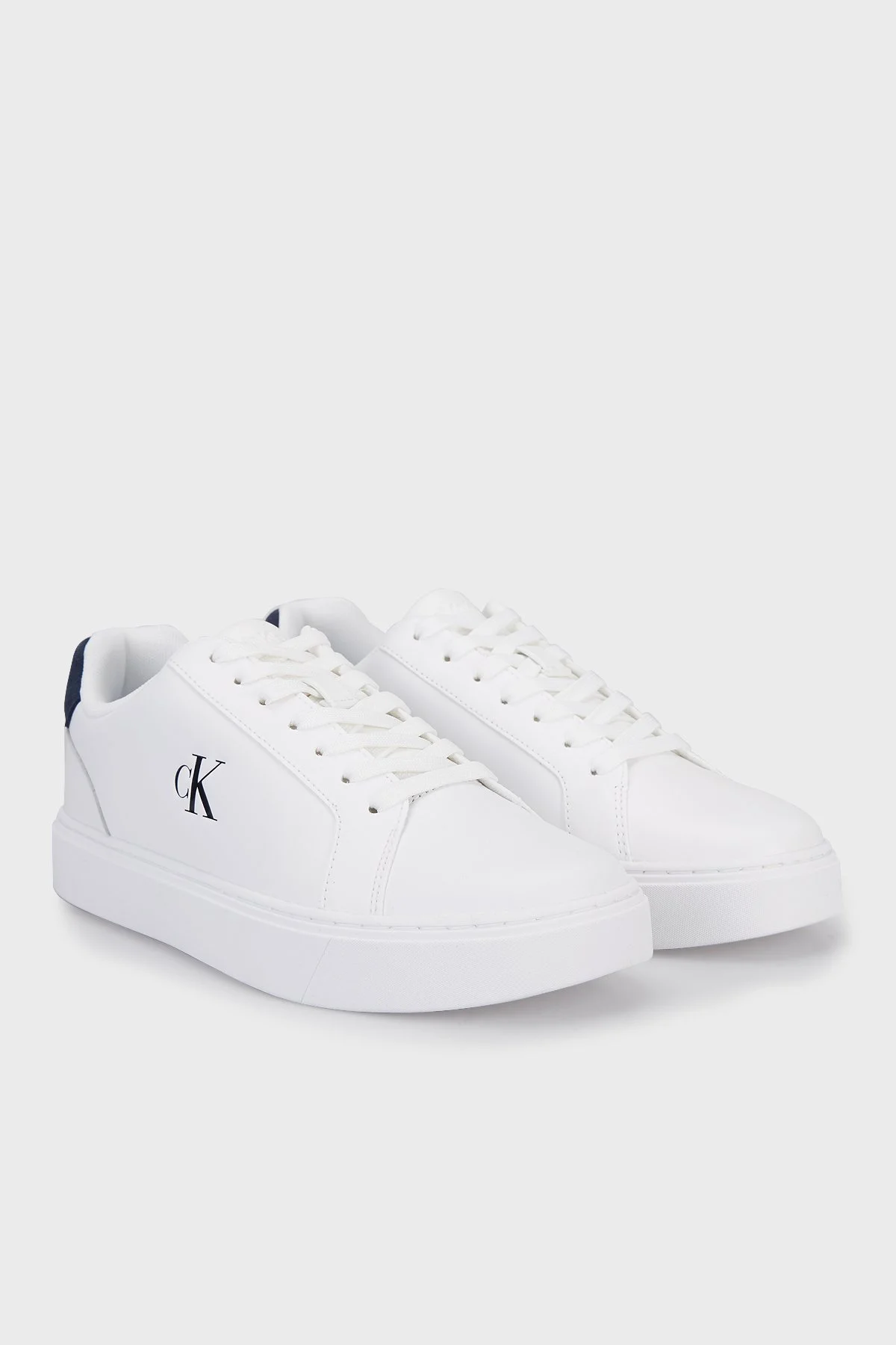 Calvin Klein % 100 Deri Logolu Sneaker YM0YM0143502Y Erkek Ayakkabı YM0YM01435 02Y Beyaz - 3