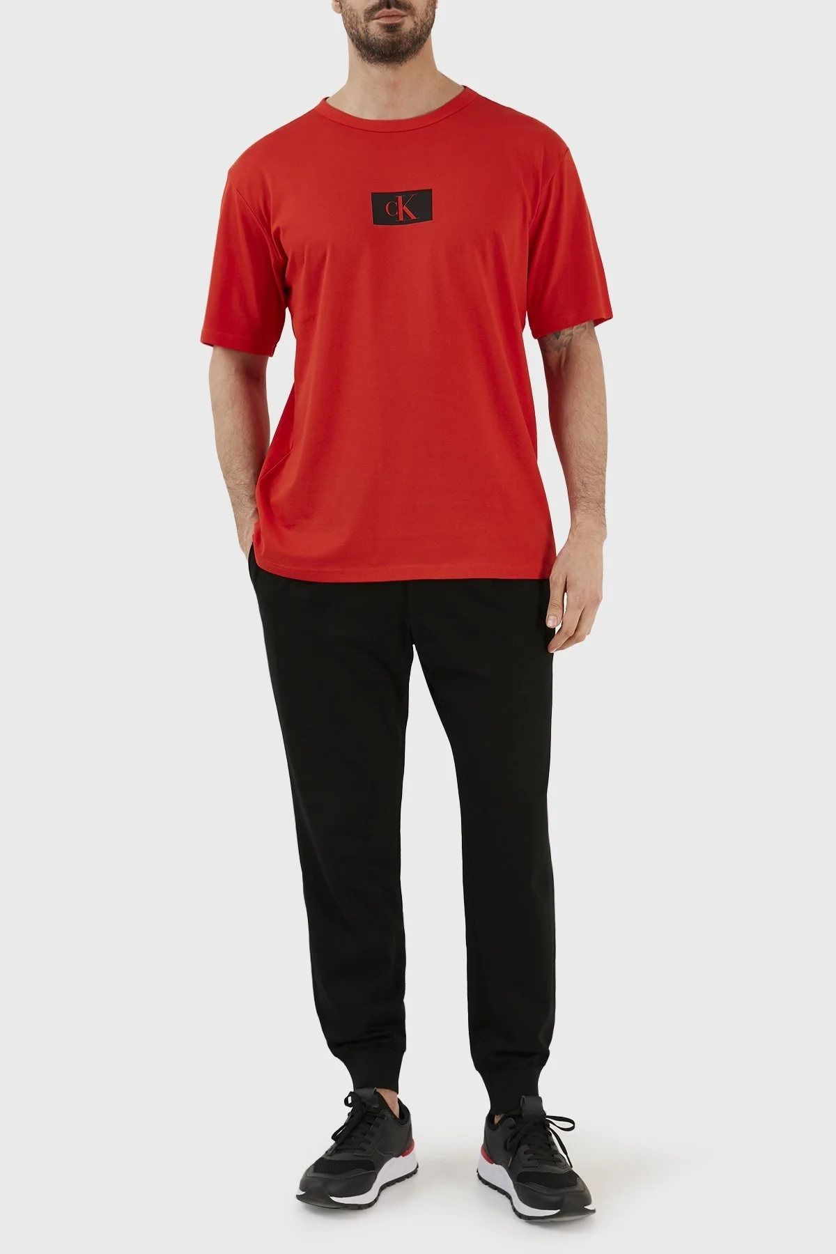 Calvin Klein % 100 Organik Pamuk Regular Fit 000NM2399EXNZ Erkek T Shirt 000NM2399E XNZ KIRMIZI - 3