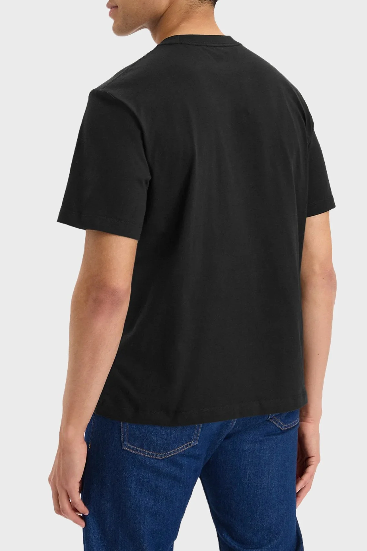 Calvin Klein % 100 Pamuk Bisiklet Yaka Logolu LV04LG813GUB1 Erkek T Shirt LV04LG813G UB1 SİYAH - 3