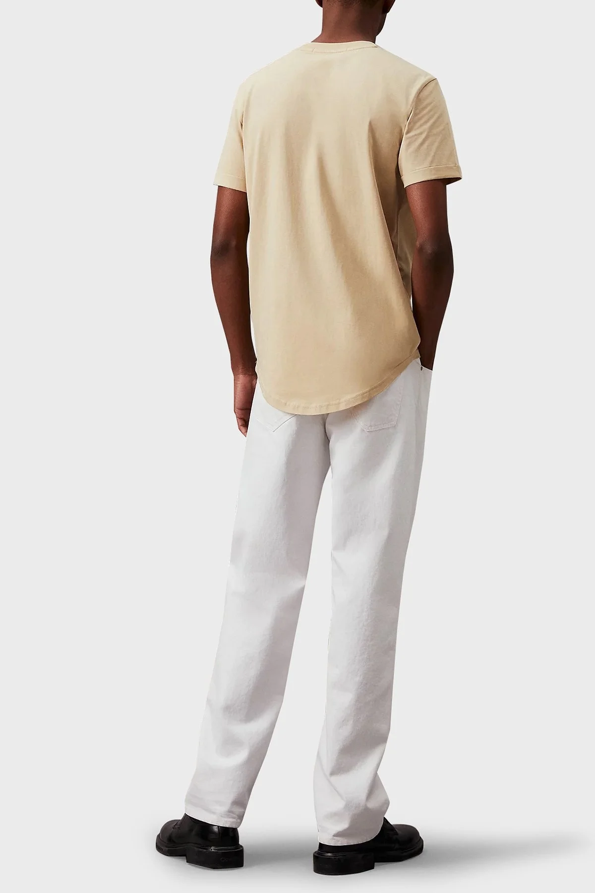 Calvin Klein % 100 Pamuk Bisiklet Yaka Regular Fit J30J323482RAE Erkek T Shirt J30J323482 RAE AÇIK HAKİ - 2