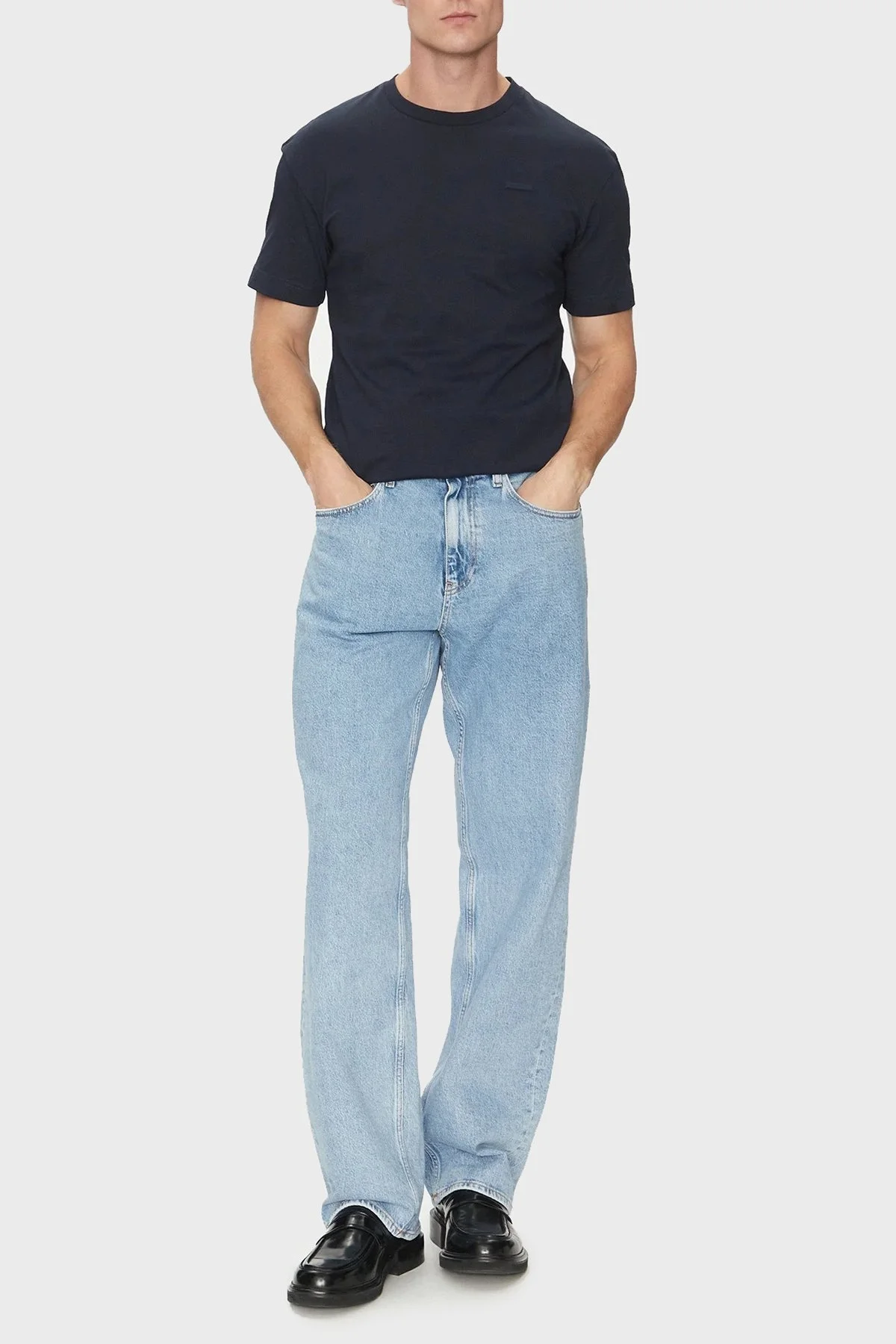 Calvin Klein % 100 Pamuk Comfort Fit Bisiklet Yaka K10K112749CEF Erkek T Shirt K10K112749 CEF LACİVERT - 6