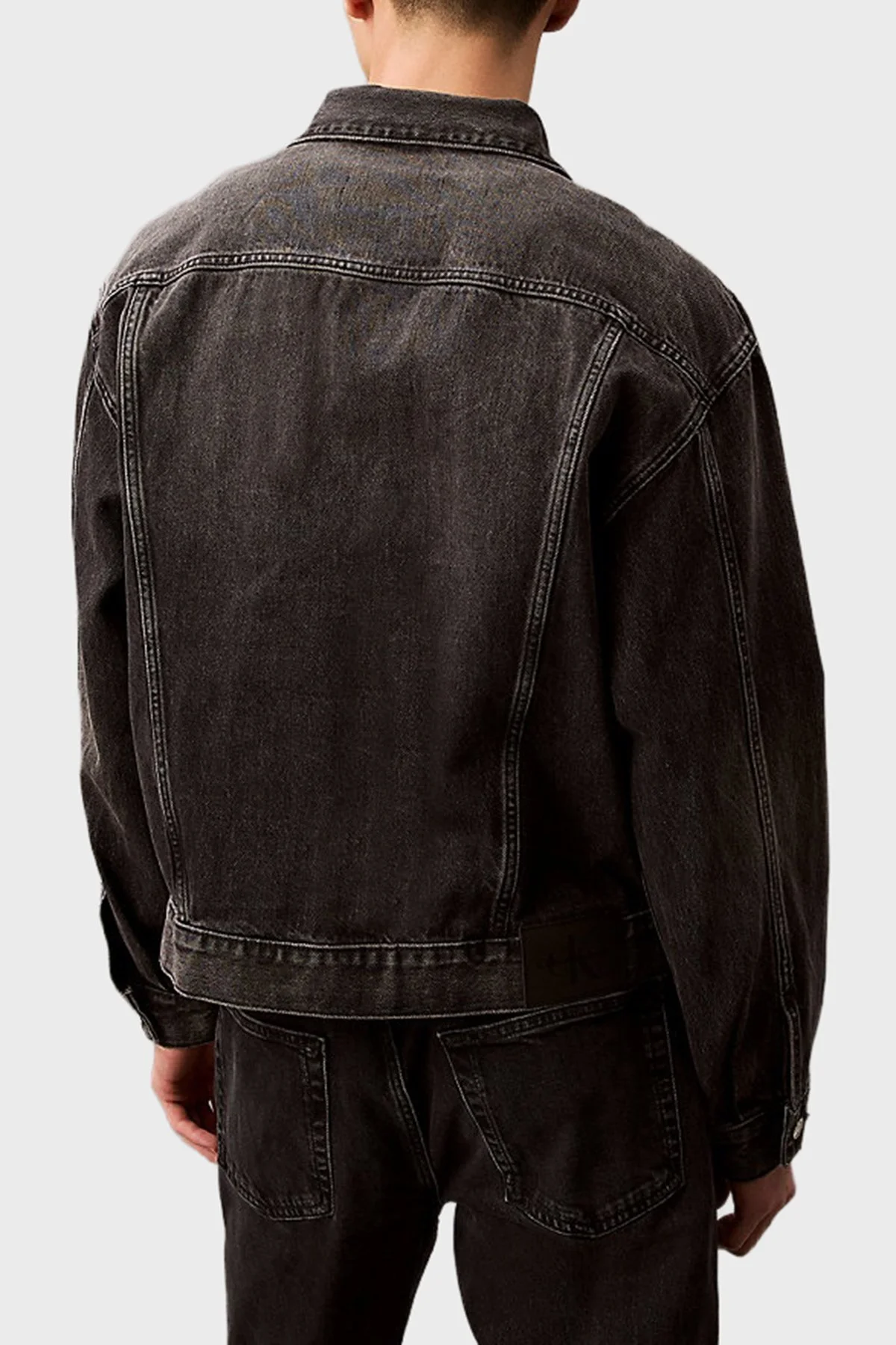 Calvin Klein % 100 Pamuk Comfort Fit Göğüs Cepli LV04RB796GRDD Erkek Kot Ceket LV04RB796G RDD SİYAH - 3