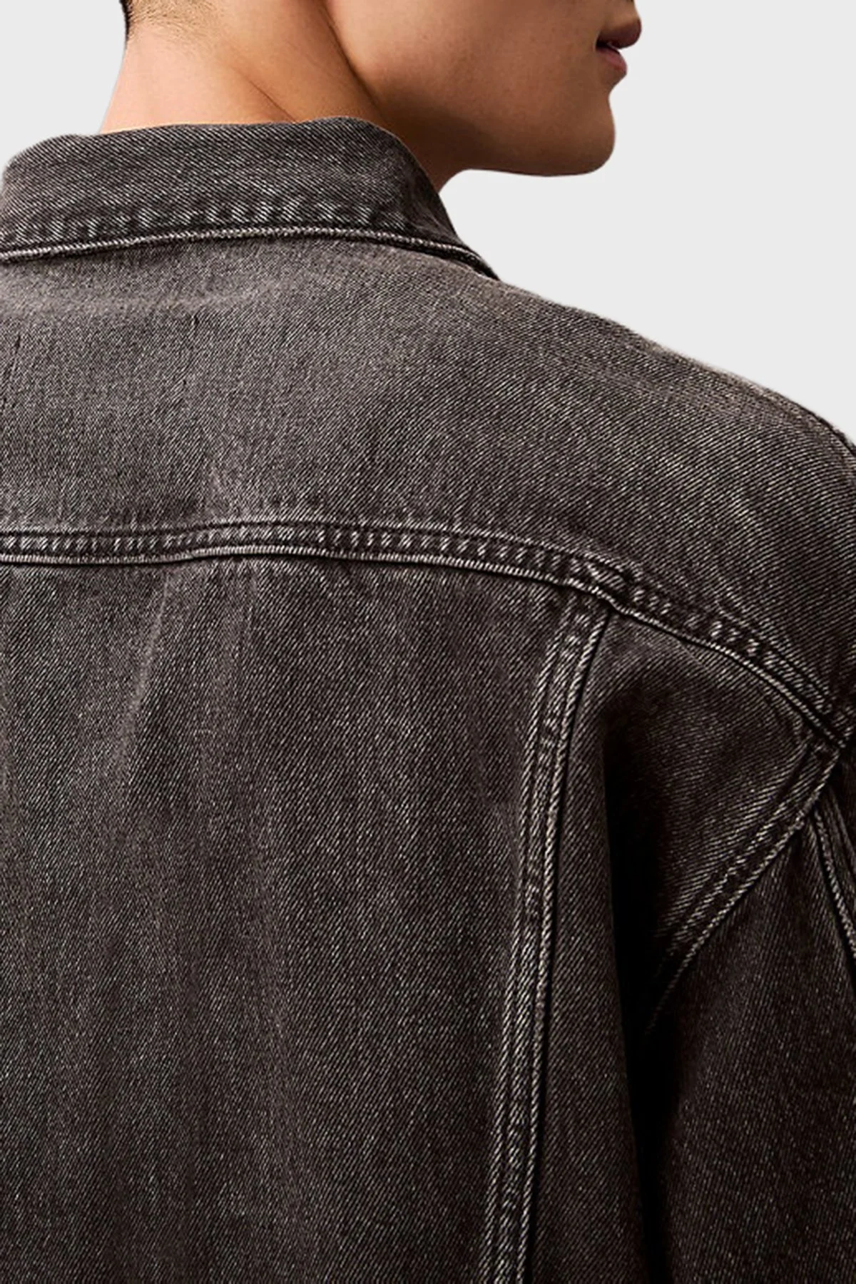 Calvin Klein % 100 Pamuk Comfort Fit Göğüs Cepli LV04RB796GRDD Erkek Kot Ceket LV04RB796G RDD SİYAH - 6