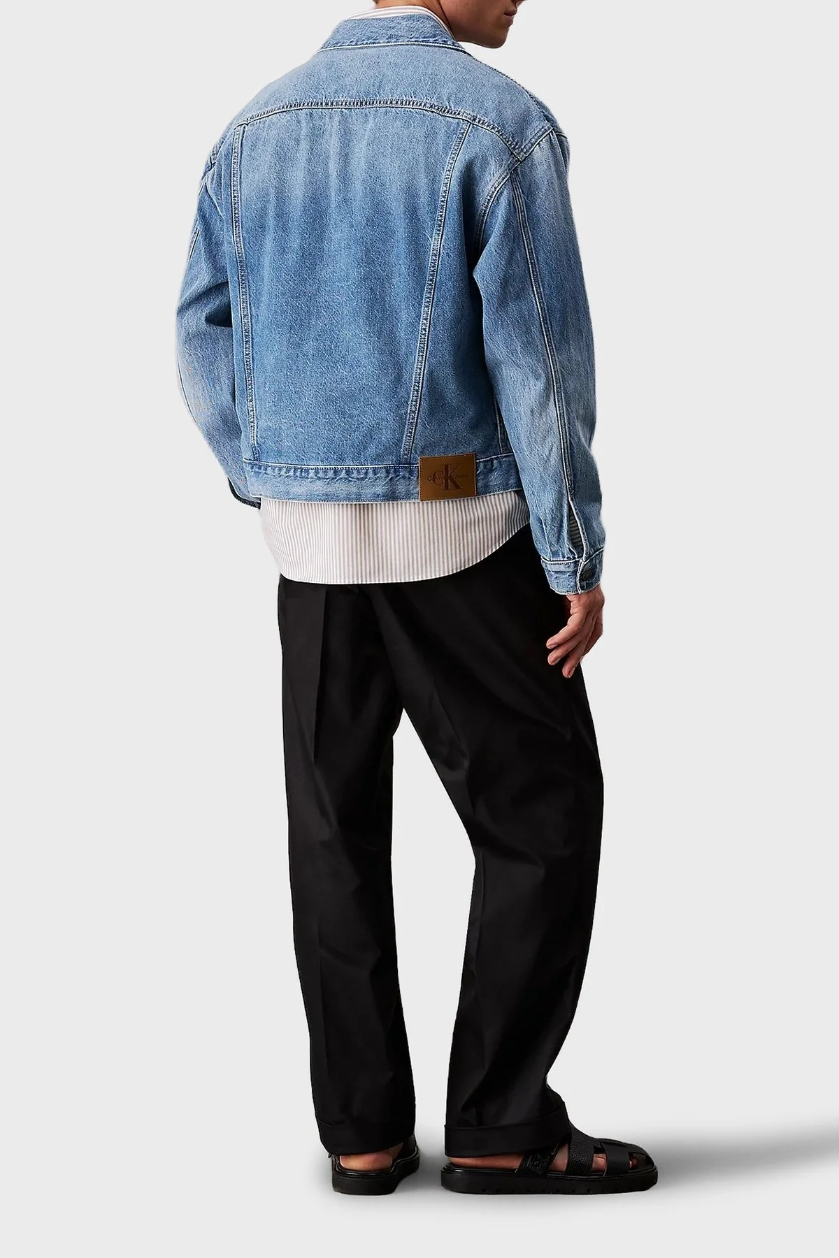 Calvin Klein % 100 Pamuk Comfort Fit Uzun Kollu LV04RB794GUBE Erkek Kot Ceket LV04RB794G UBE MAVİ - 3