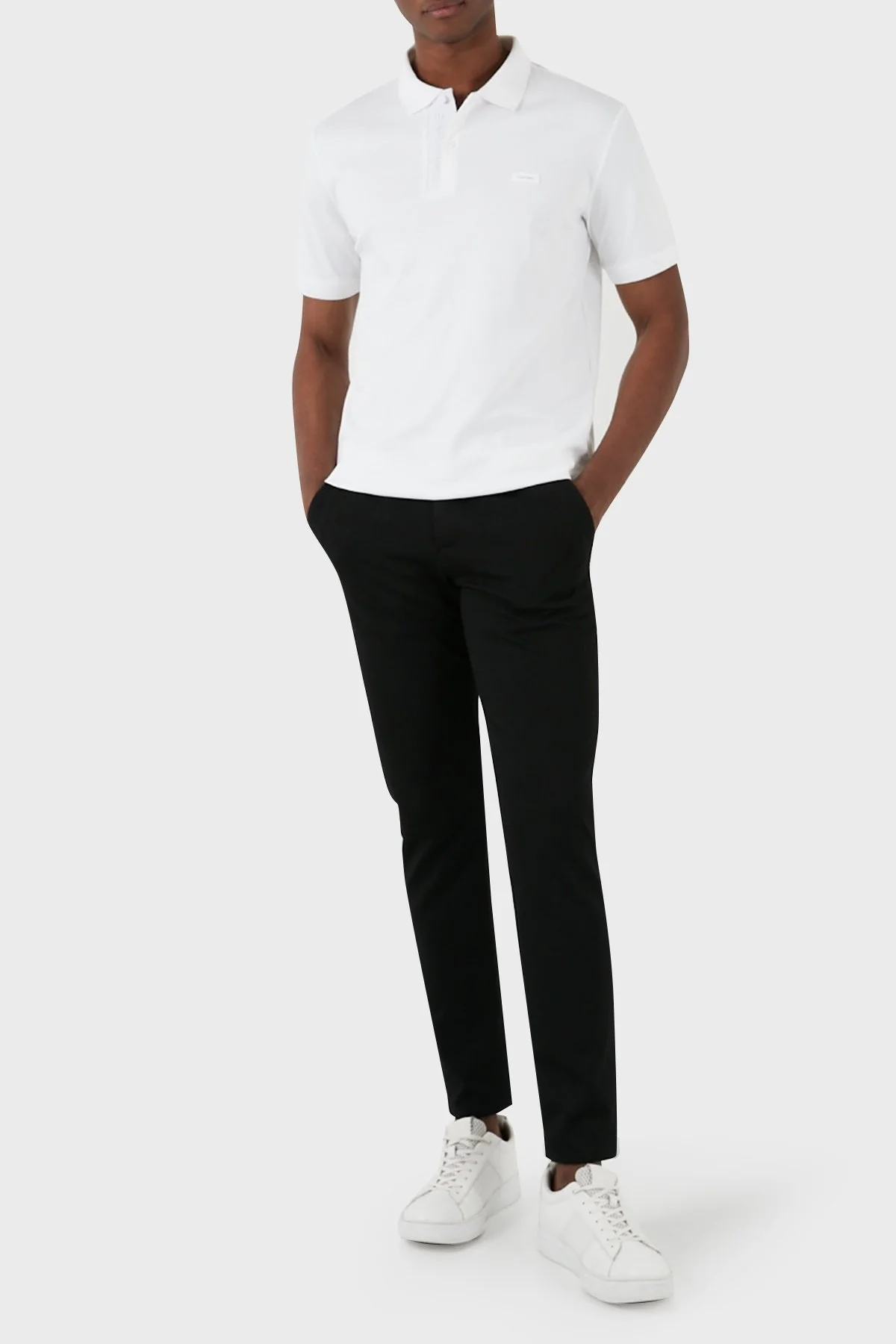 Calvin Klein % 100 Pamuk Düğmeli K10K112473YAF Erkek Polo Yaka T Shirt K10K112473 YAF BEYAZ - 5