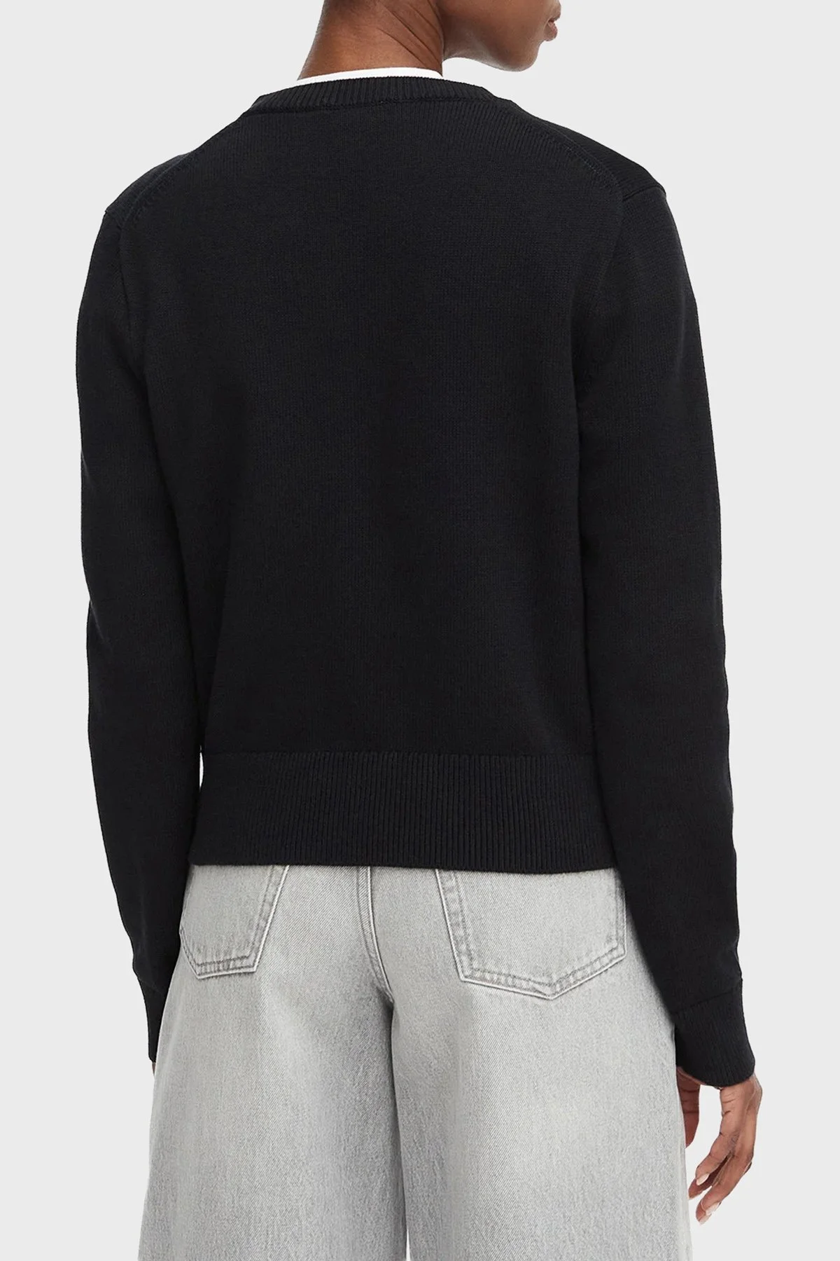Calvin Klein % 100 Pamuk Logo Monogramlı LV047G322GUB1 Kadın Sweat LV047G322G UB1 SİYAH - 3