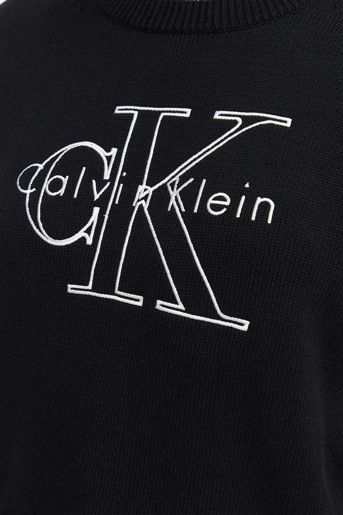 Calvin Klein % 100 Pamuk Logo Monogramlı LV047G322GUB1 Kadın Sweat LV047G322G UB1 SİYAH - 4
