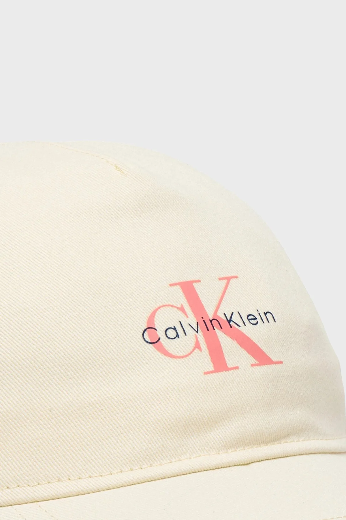 Calvin Klein % 100 Pamuk Logolu LV04K5027GF7J Kadın Şapka LV04K5027G F7J EKRU - 3