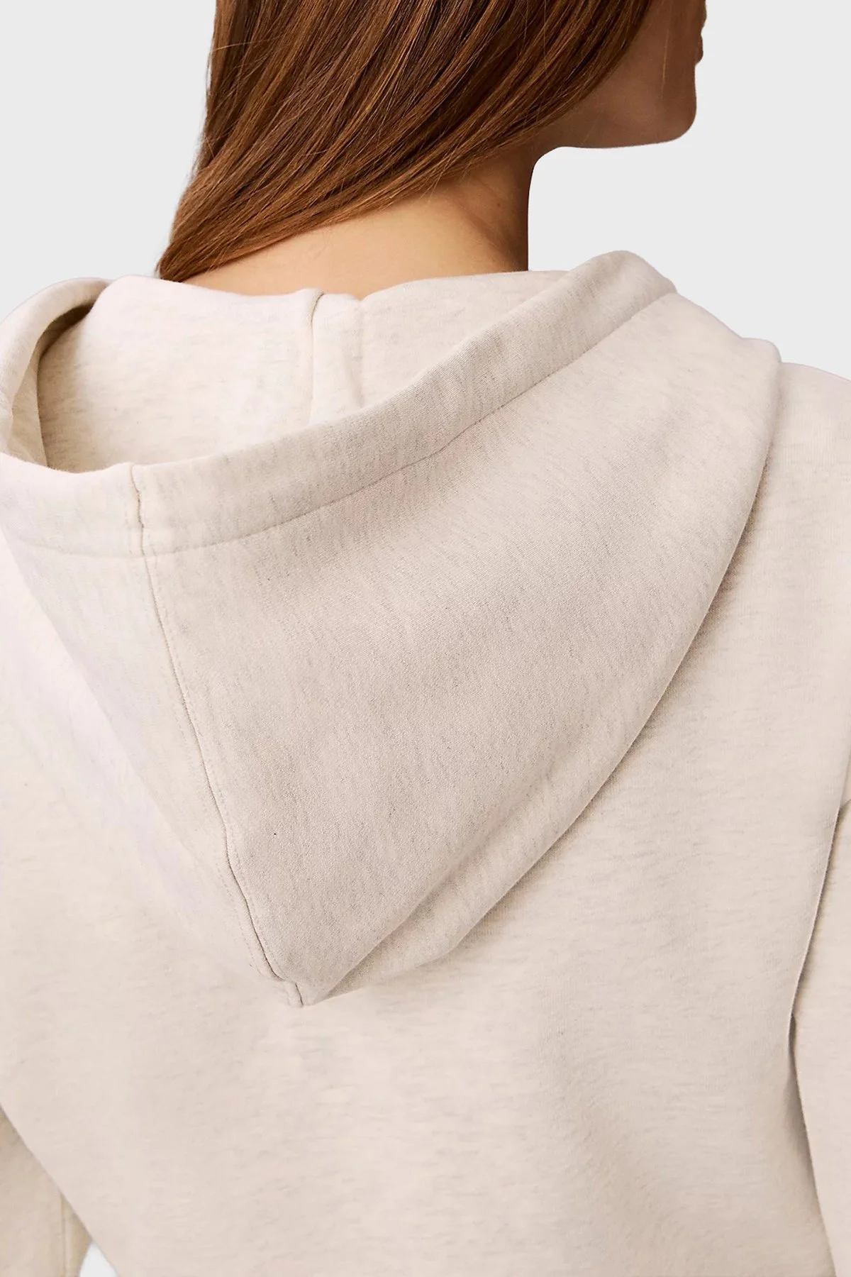 Calvin Klein % 100 Pamuk Logolu Regular Fit Fermuarlı Kapüşon Yaka LV047G252GP4P Kadın Sweat LV047G252G P4P BEJ - 5