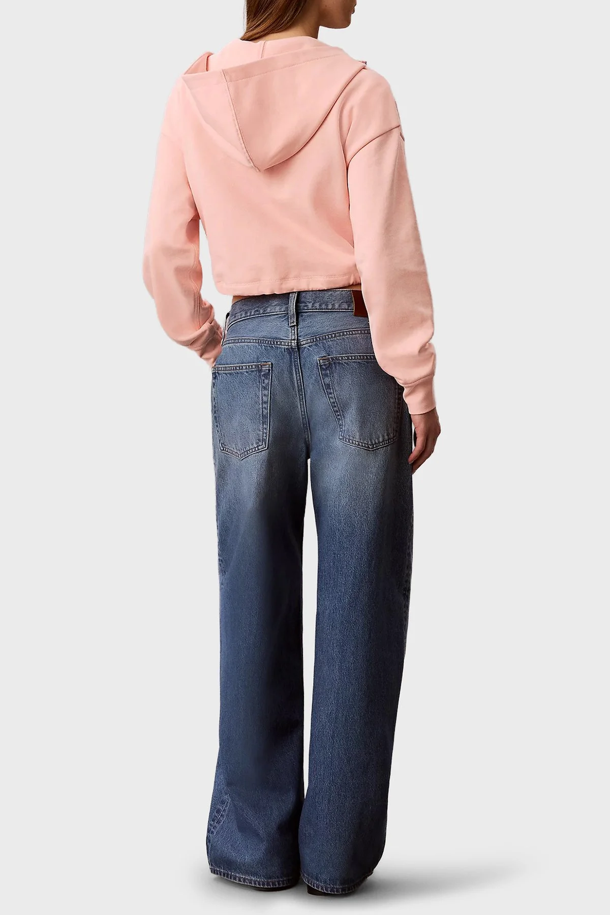 Calvin Klein % 100 Pamuk Logolu Relaxed Fit LV047G203G4TJ Kadın Sweat LV047G203G 4TJ ŞEFTALİ - 2