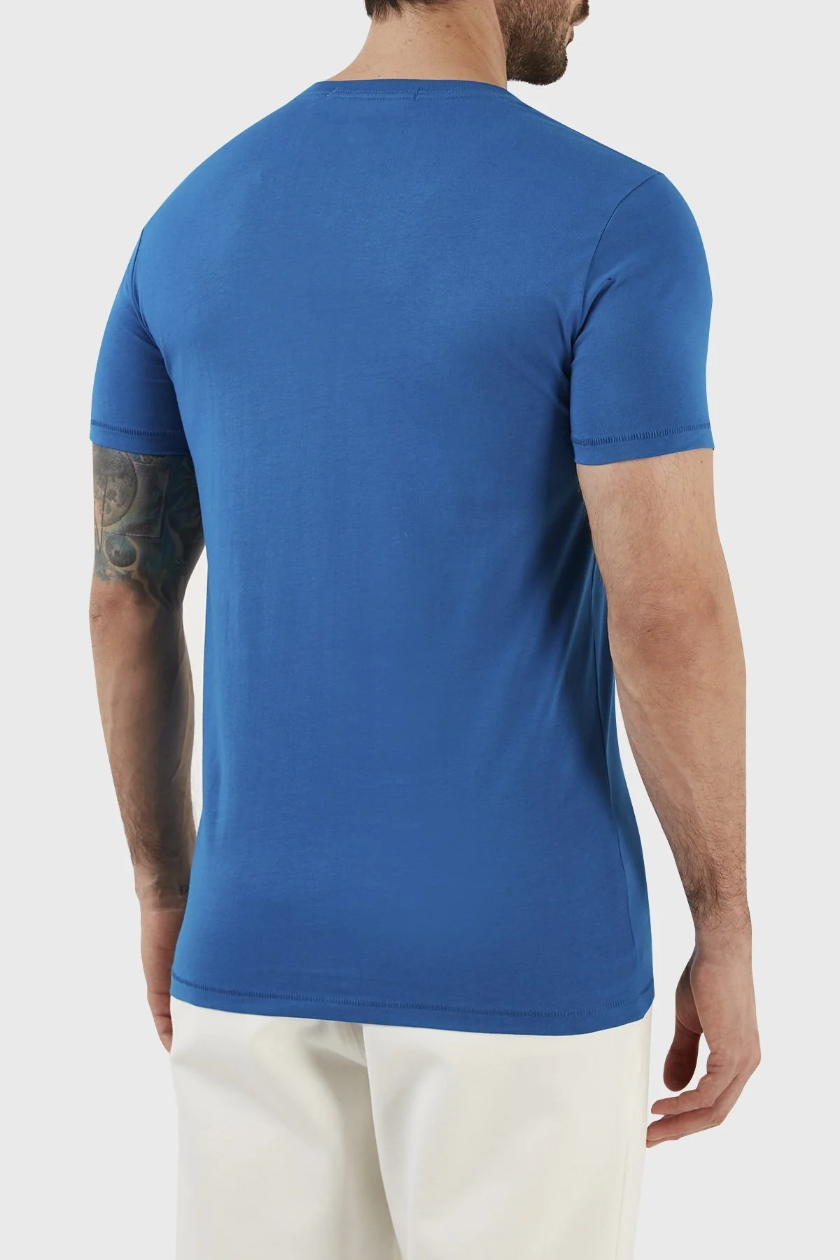 Calvin Klein % 100 Pamuk Logolu Slim Fit Bisiklet Yaka J30J320806C3B Erkek T Shirt J30J320806 C3B LACİVERT - 6