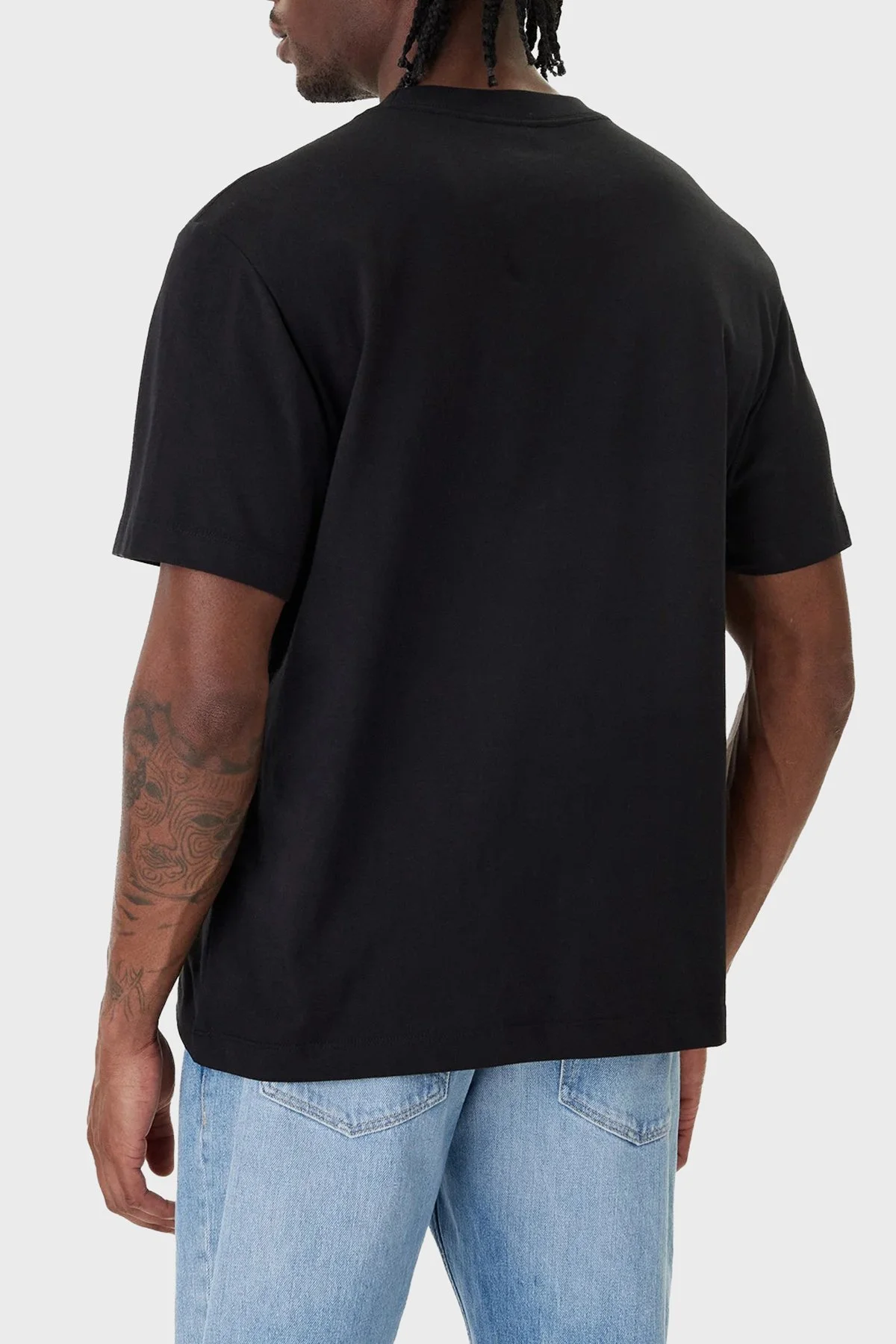 Calvin Klein % 100 Pamuk Logolu Slim Fit Bisiklet Yaka LV04LF812G UB1 Erkek T Shirt LV04LF812G UB1 SİYAH - 3