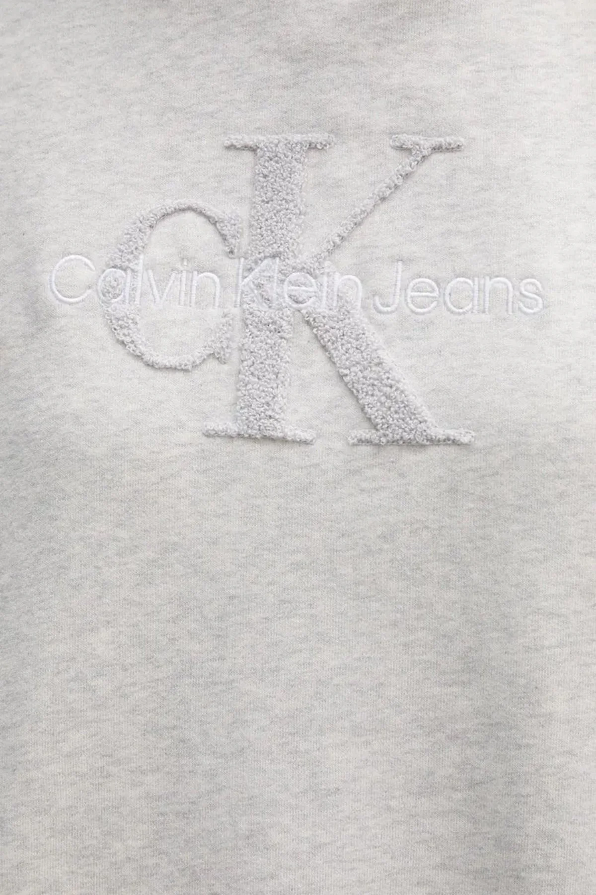 Calvin Klein % 100 Pamuk Oversize Fit Kapüşonlu Crop J20J224170P6G Bayan Sweat J20J224170 P6G AÇIK GRİ - 5