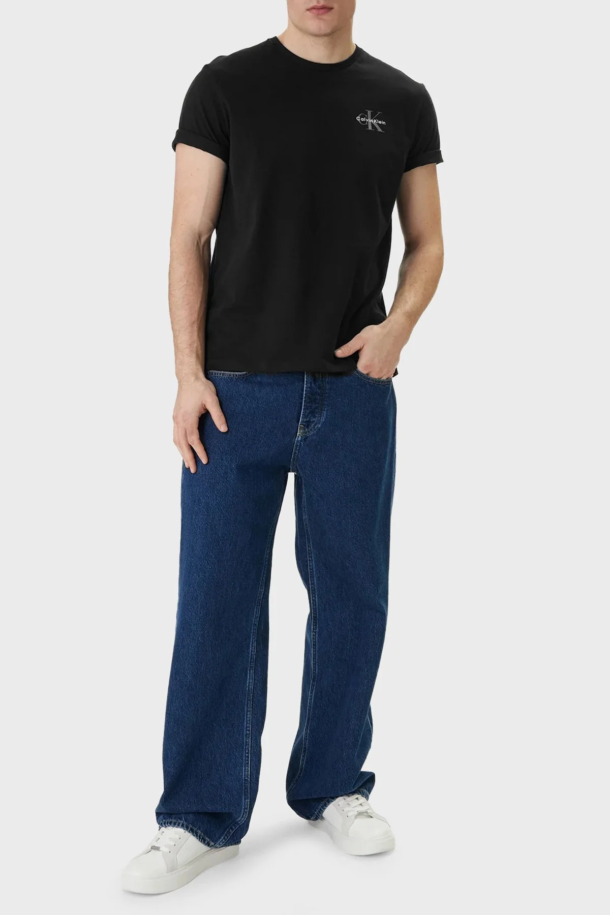 Calvin Klein % 100 Pamuk Regular Fit Bisiklet Yaka 2 Pack LV04RF279G3GE Erkek T Shirt LV04RF279G 3GE SİYAH-BEYAZ - 2