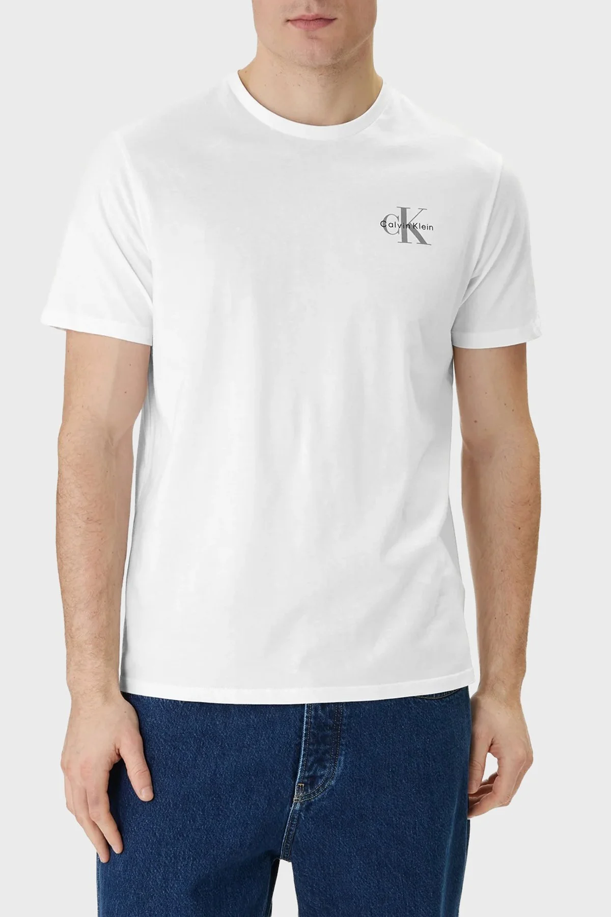 Calvin Klein % 100 Pamuk Regular Fit Bisiklet Yaka 2 Pack LV04RF279G3GE Erkek T Shirt LV04RF279G 3GE SİYAH-BEYAZ - 4