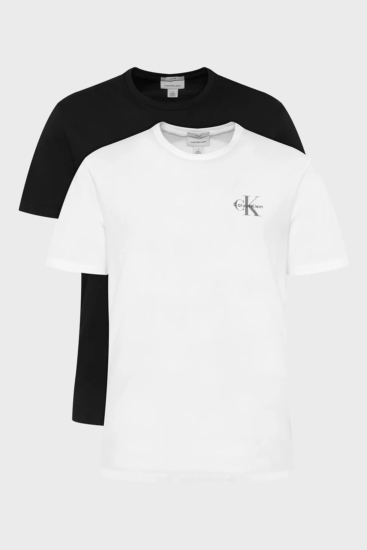 Calvin Klein % 100 Pamuk Regular Fit Bisiklet Yaka 2 Pack LV04RF279G3GE Erkek T Shirt LV04RF279G 3GE SİYAH-BEYAZ - 7