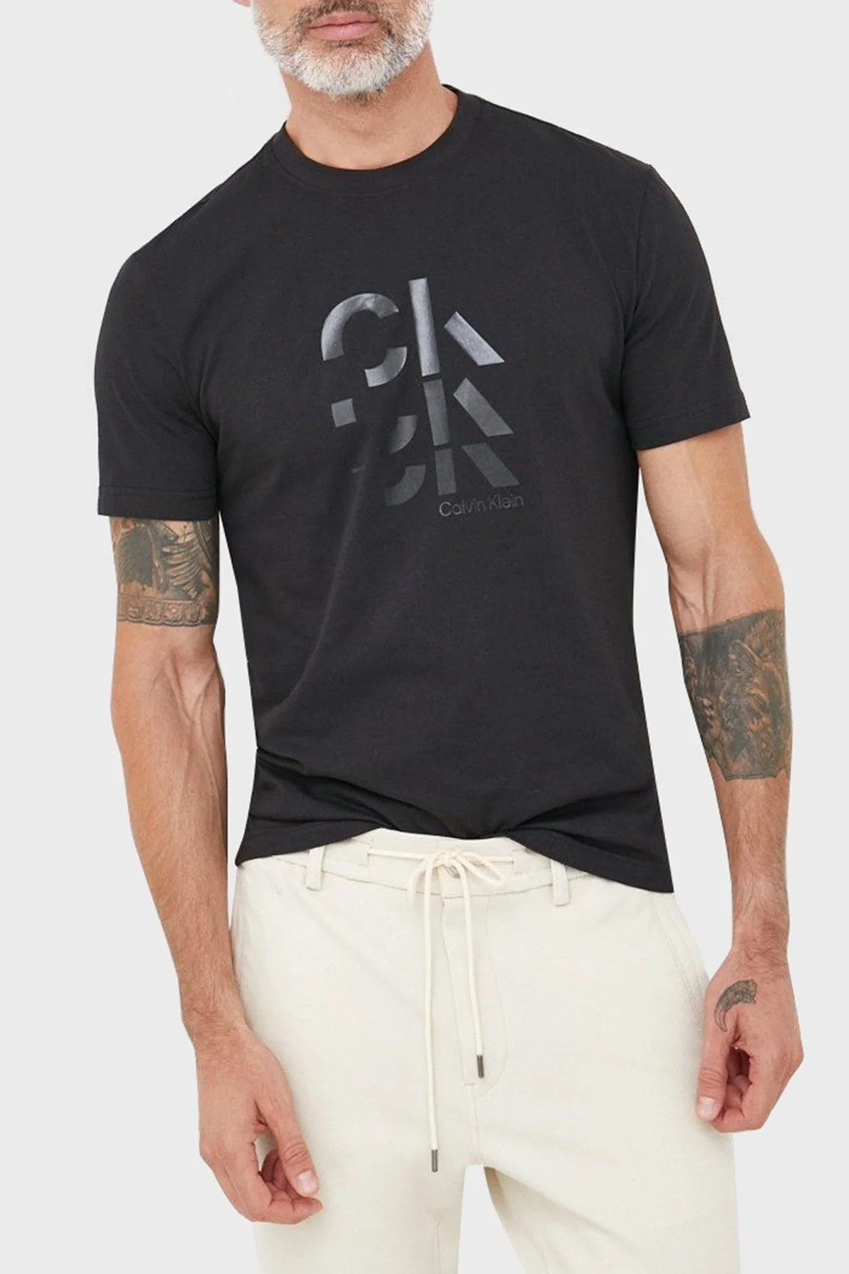 Calvin Klein % 100 Pamuk Regular Fit Bisiklet Yaka Erkek T Shirt K10K109800 BEH SİYAH - 1
