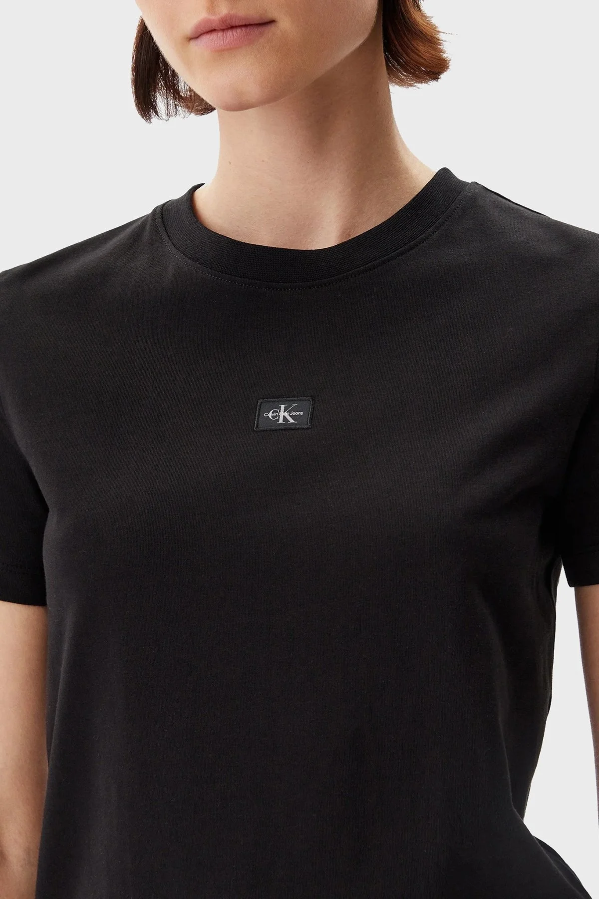 Calvin Klein % 100 Pamuk Regular Fit Bisiklet Yaka J20J225243BEH Bayan T Shirt J20J225243 BEH SİYAH - 9