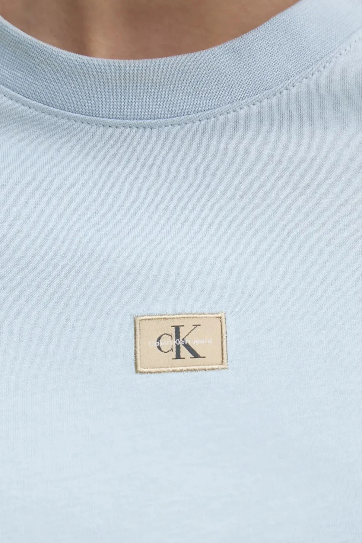 Calvin Klein % 100 Pamuk Regular Fit Bisiklet Yaka J20J225243CUI Bayan T Shirt J20J225243 CUI AÇIK MAVİ - 10