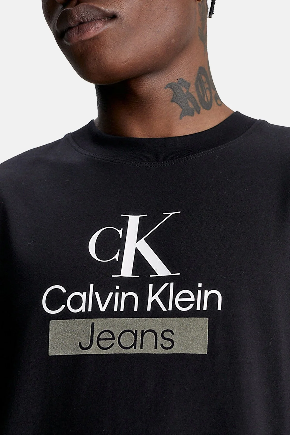 Calvin Klein % 100 Pamuk Regular Fit Bisiklet Yaka J30J323759BEH Erkek T Shirt J30J323759 BEH SİYAH - 4