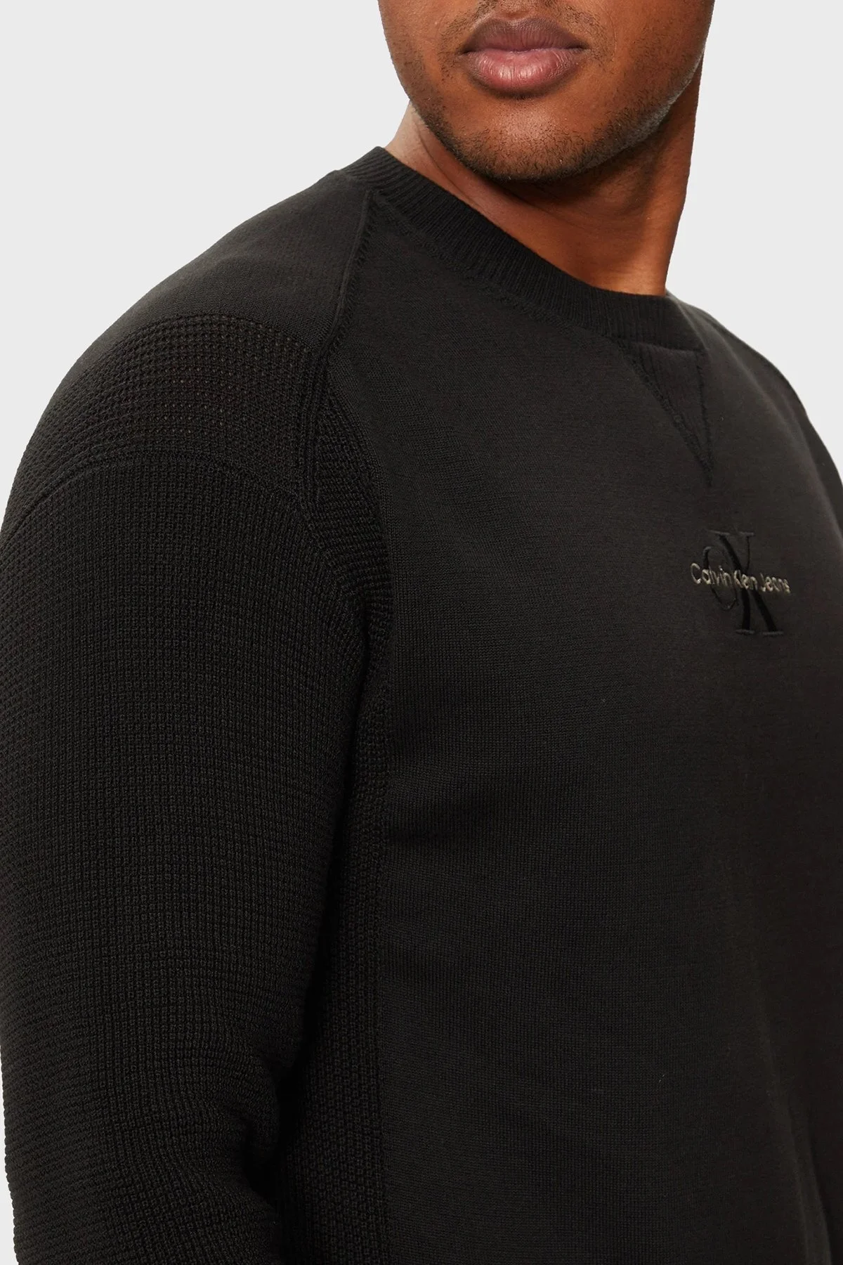 Calvin Klein % 100 Pamuk Regular Fit Bisiklet Yaka J30J3256710GM Erkek Kazak J30J325671 0GM SİYAH - 4