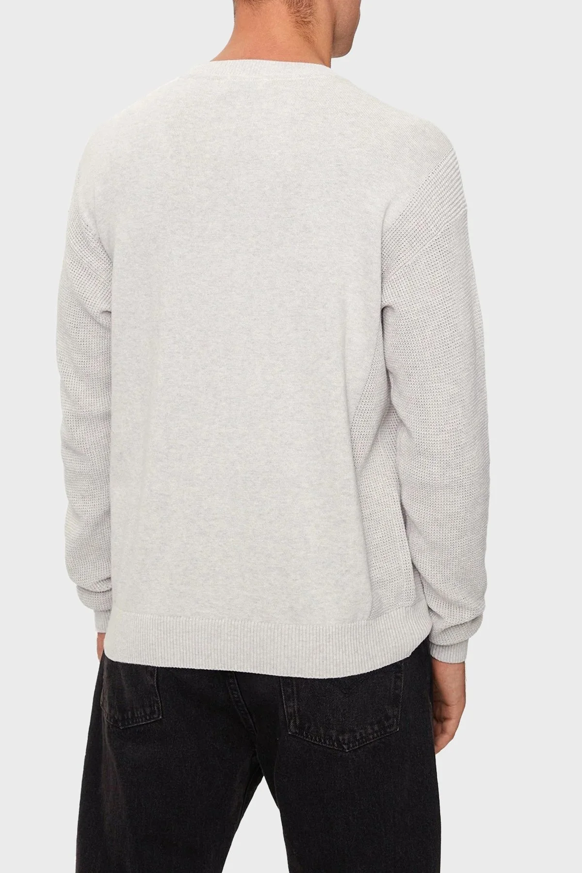 Calvin Klein % 100 Pamuk Regular Fit Bisiklet Yaka J30J325671P6G Erkek Kazak J30J325671 P6G AÇIK GRİ - 8