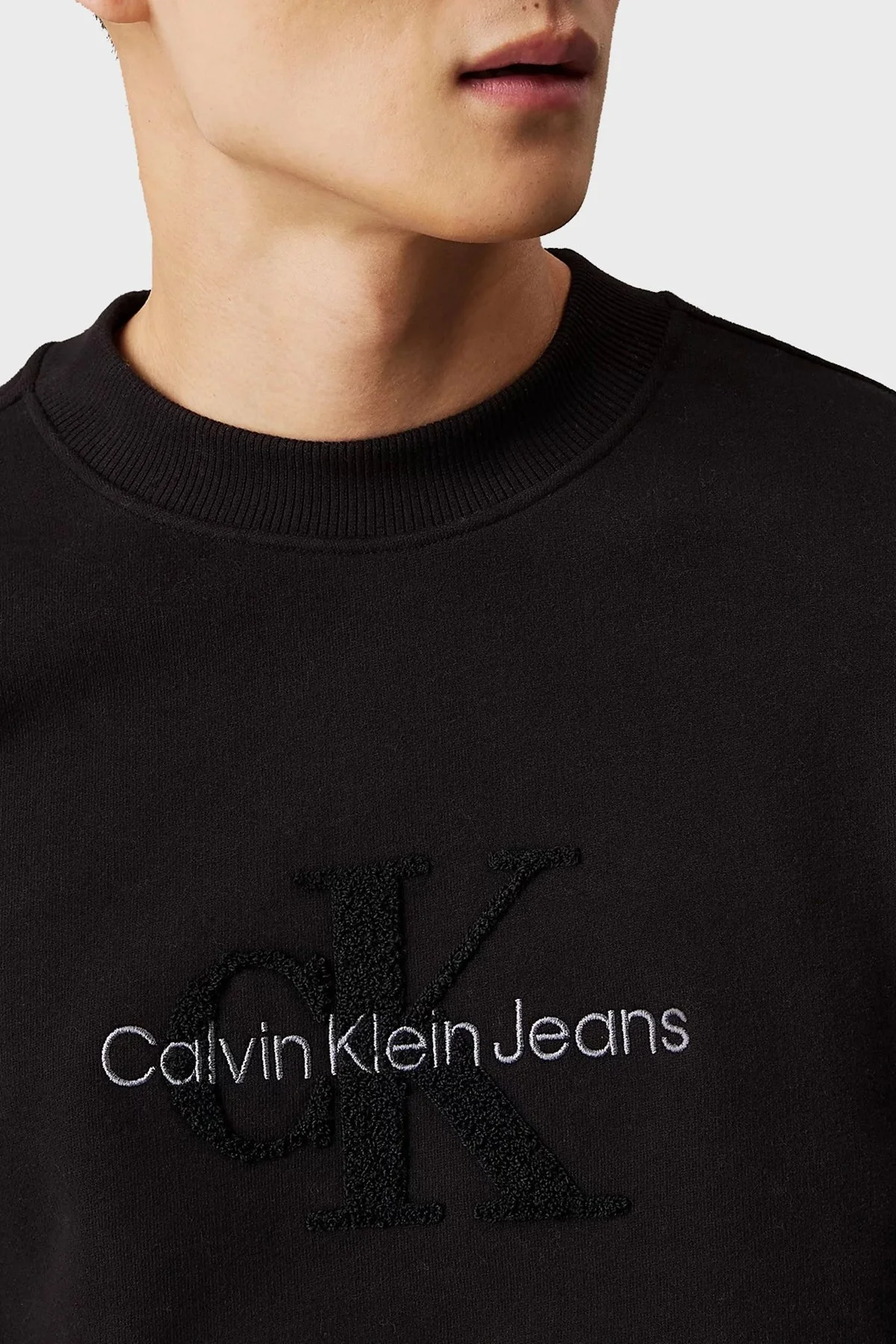 Calvin Klein % 100 Pamuk Regular Fit Bisiklet Yaka J30J326144BEH Erkek Sweat J30J326144 BEH SİYAH - 4