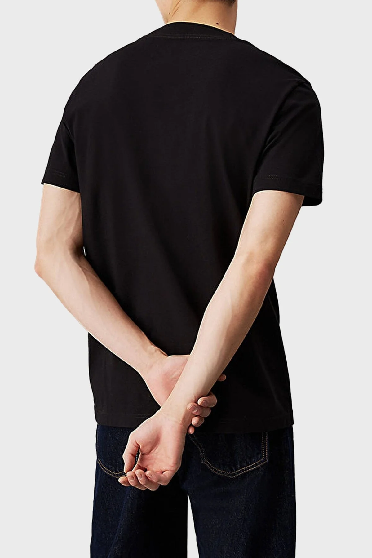 Calvin Klein % 100 Pamuk Regular Fit Bisiklet Yaka J30J326683BEH Erkek T Shirt J30J326683 BEH SİYAH - 6