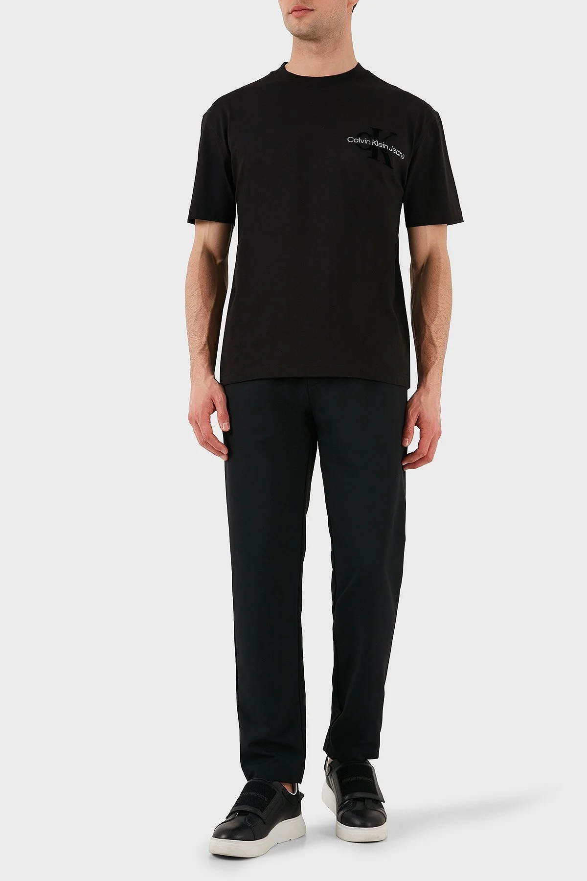 Calvin Klein % 100 Pamuk Regular Fit Bisiklet Yaka J30J327107BEH Erkek T Shirt J30J327107 BEH SİYAH - 9