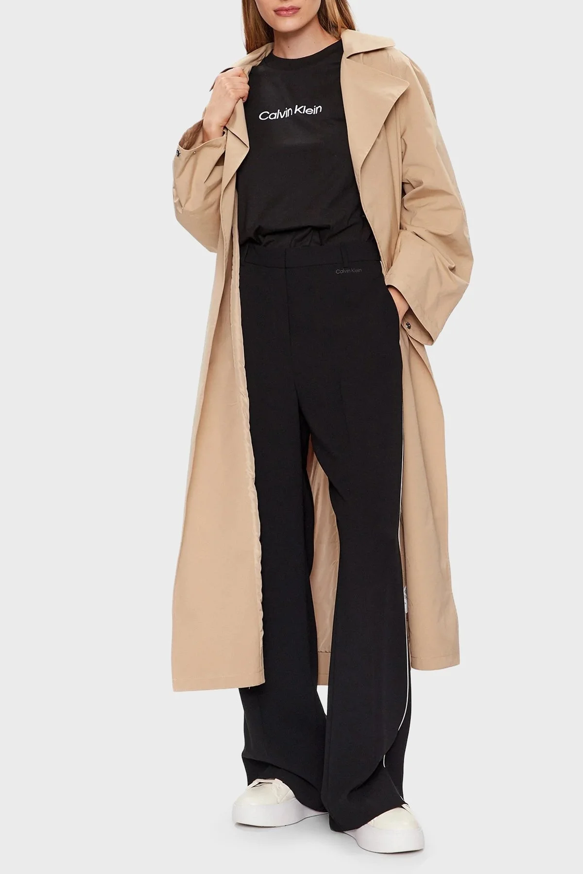 Calvin Klein % 100 Pamuk Regular Fit Bisiklet Yaka K20K205448BEH Bayan T Shirt K20K205448 BEH SİYAH - 7