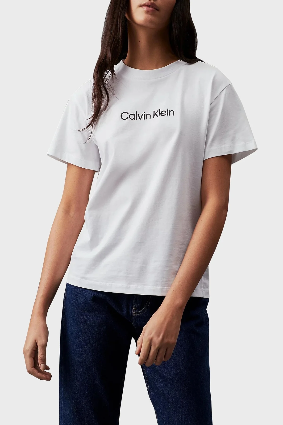 Calvin Klein % 100 Pamuk Regular Fit Bisiklet Yaka K20K205448YAF Bayan T Shirt K20K205448 YAF BEYAZ - 5
